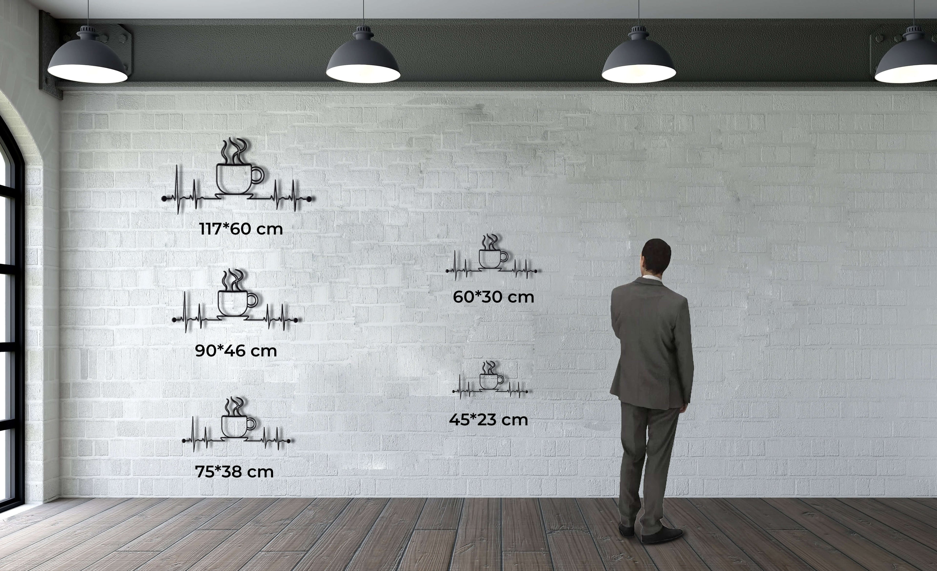 Ekg Coffee Metal Wall Art