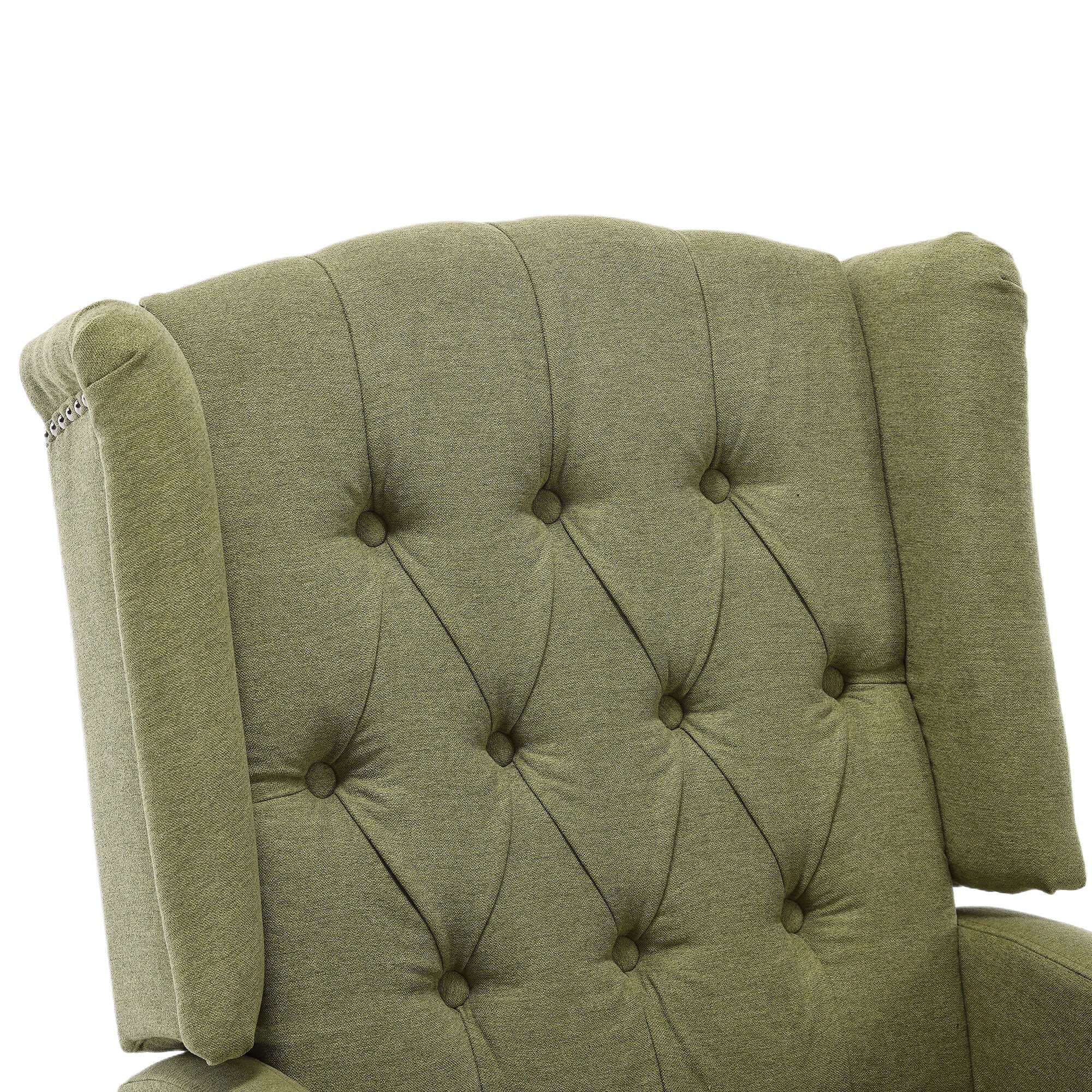 COOLMORE Rocking Recliner Chair,360 Degree Swivel Nursery Rocking Chair,Glider Chair,Modern Small Rocking Swivel Recliner Chair for Bedroom,Living Room Chair Home Theater Seat (Ovive Green)