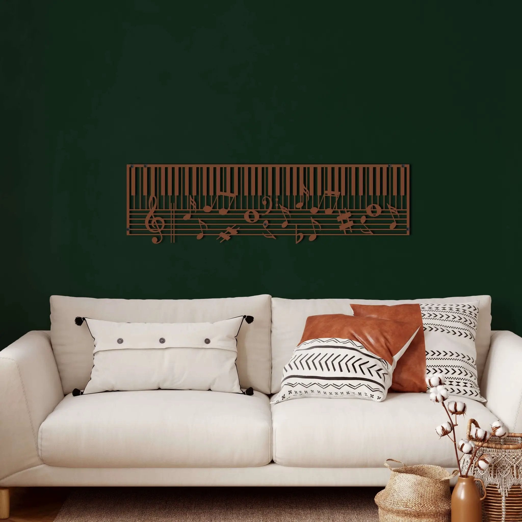 Piano and Music Notes Metal Wall Art
