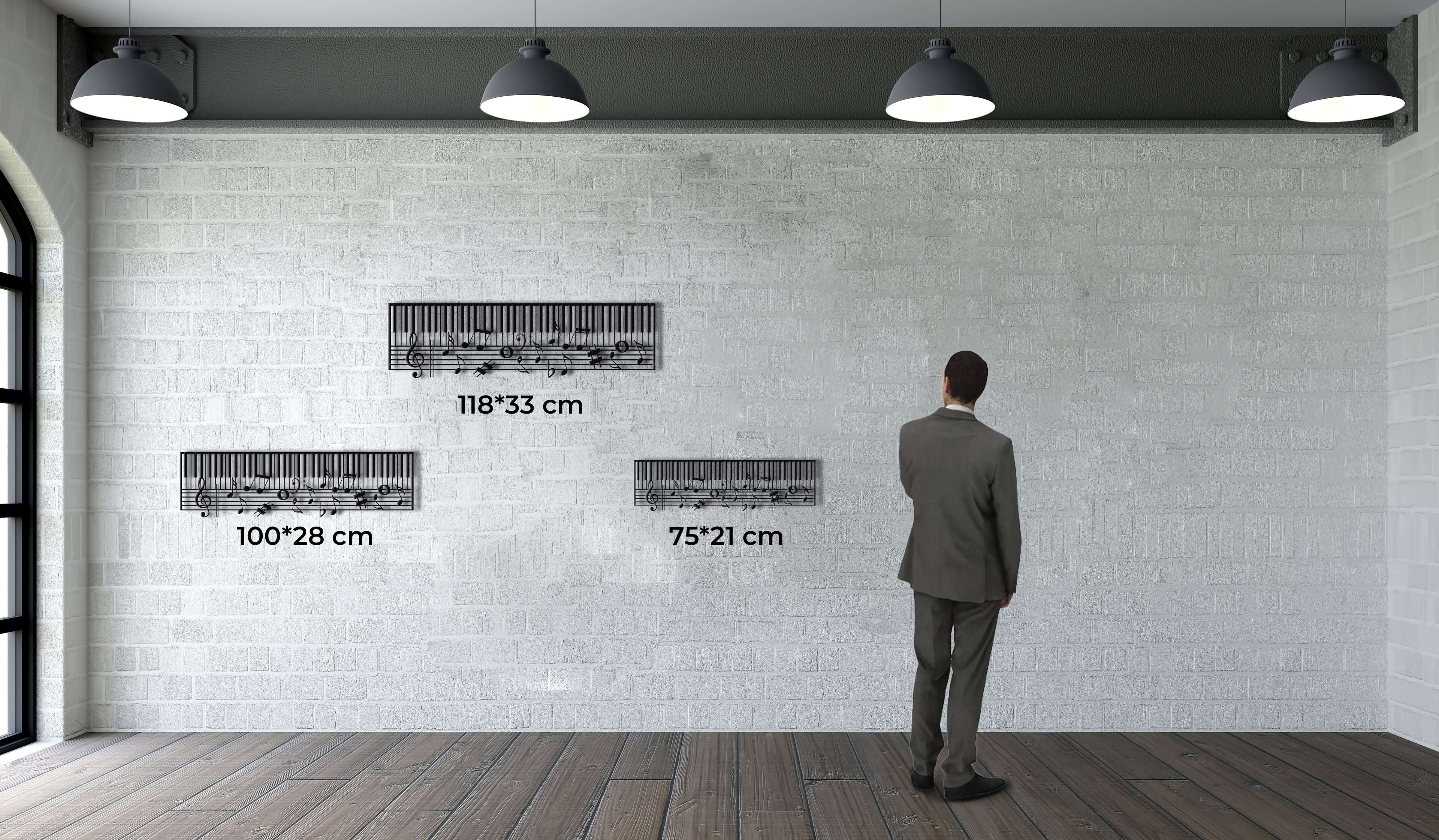 Piano and Music Notes Metal Wall Art