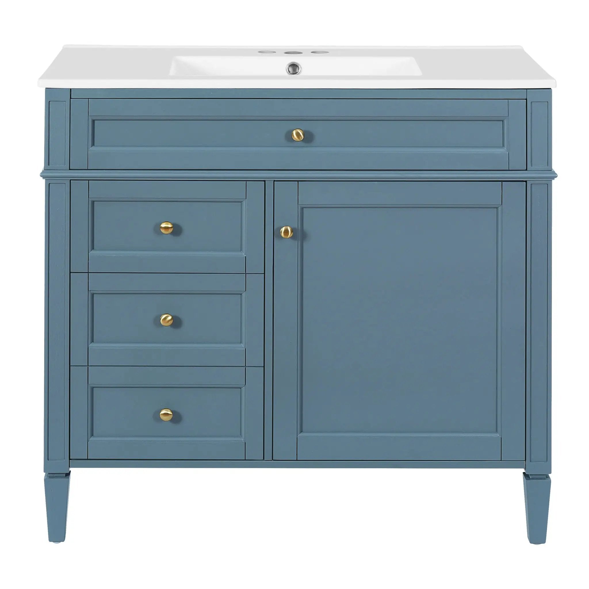 Bathroom Vanity With Top Sink, 2 Drawers And Tip Out Drawer