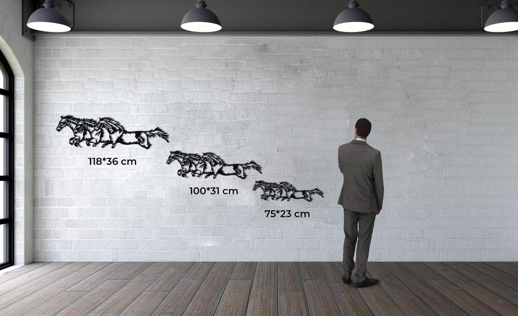 Running Horses Metal Wall Art