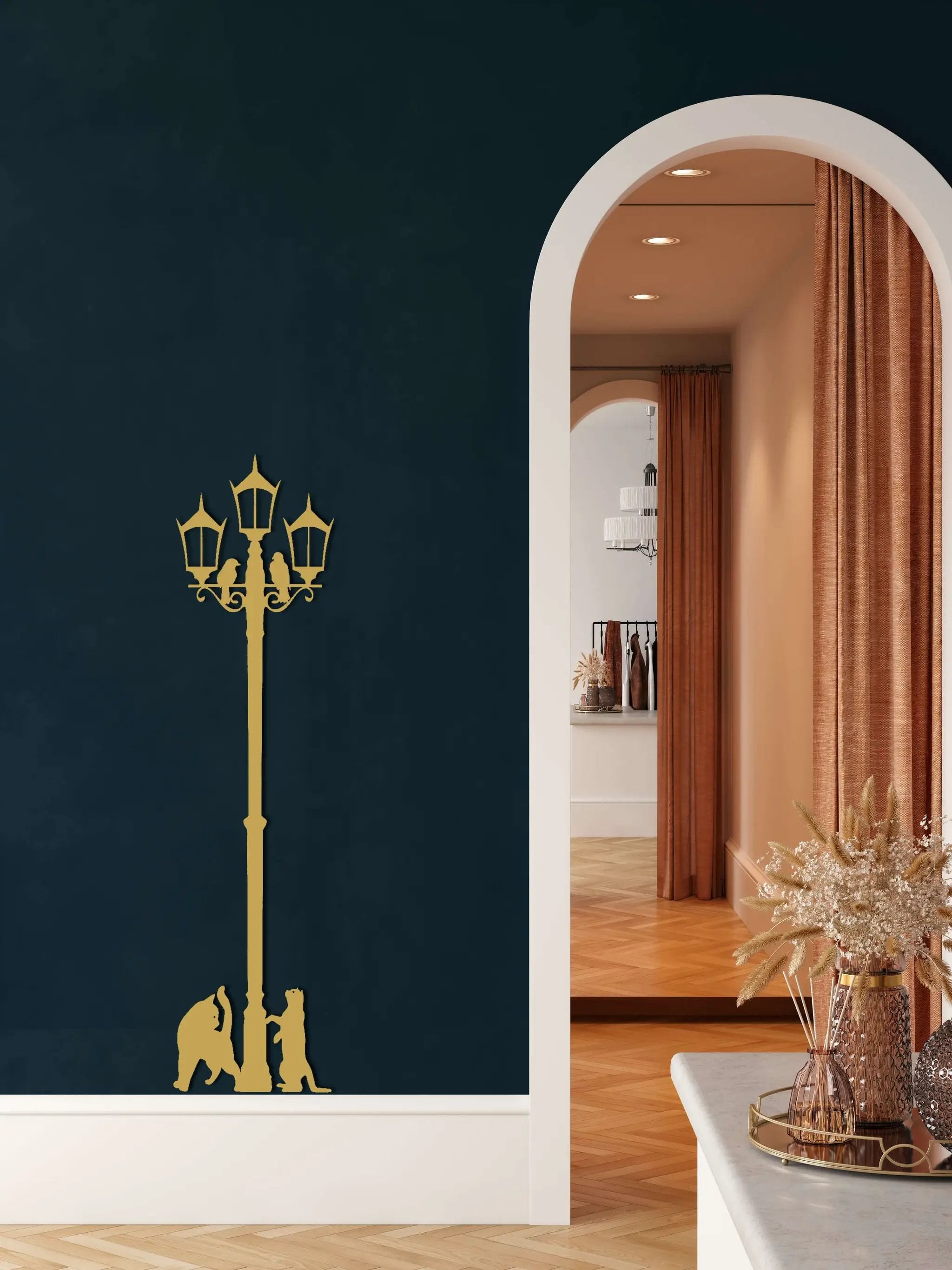 Cats and Birds Metal Wall Art