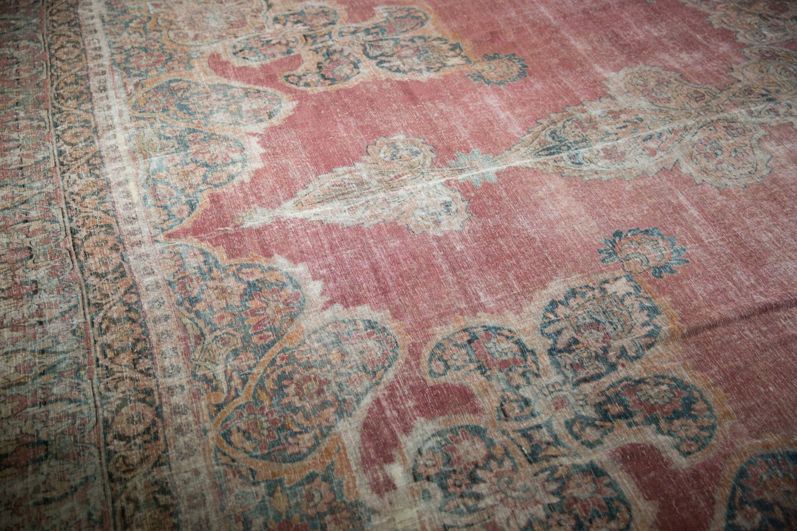 12x18.5 Antique Distressed Kermanshah Carpet