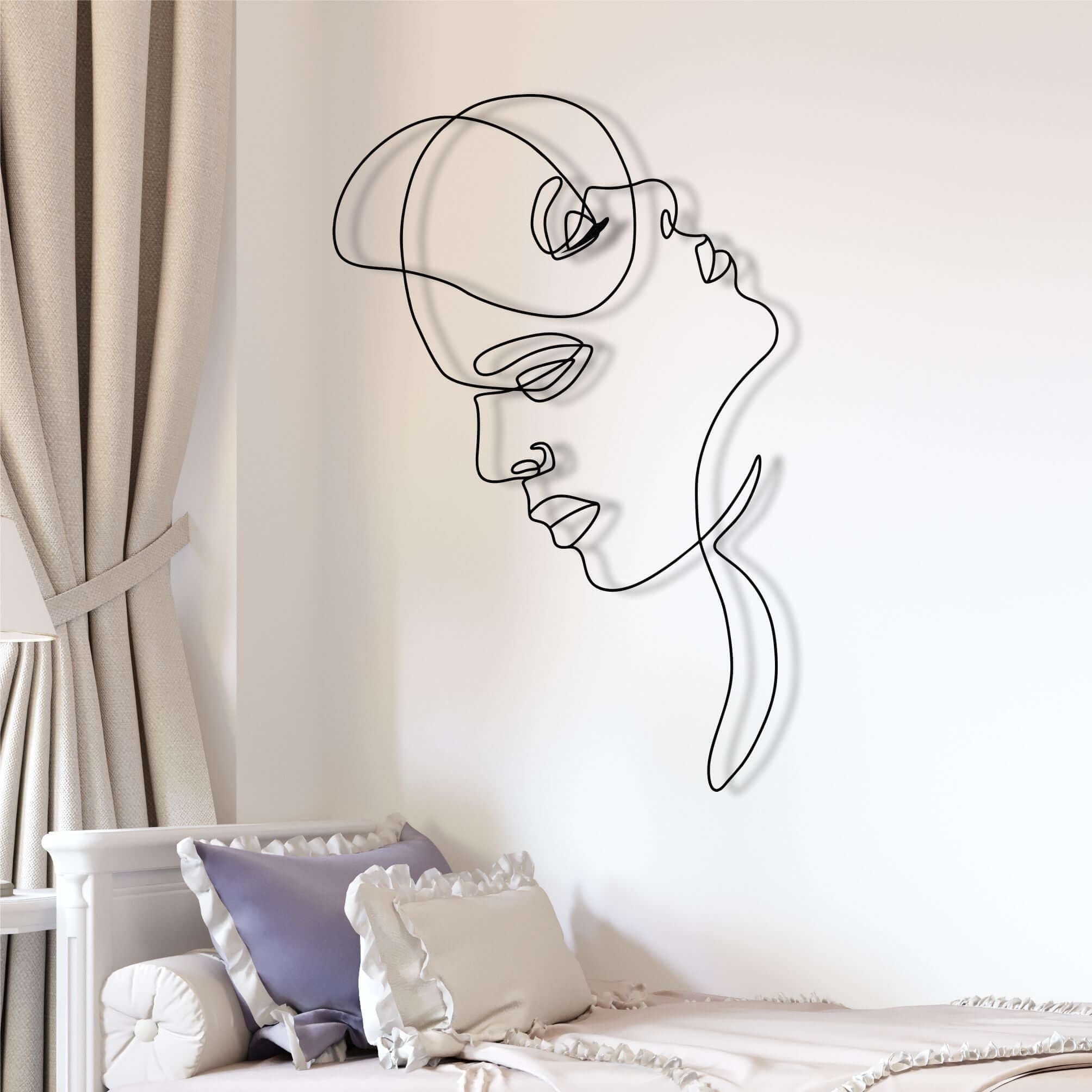 Woman and Man Abstract Face Metal Wall Art