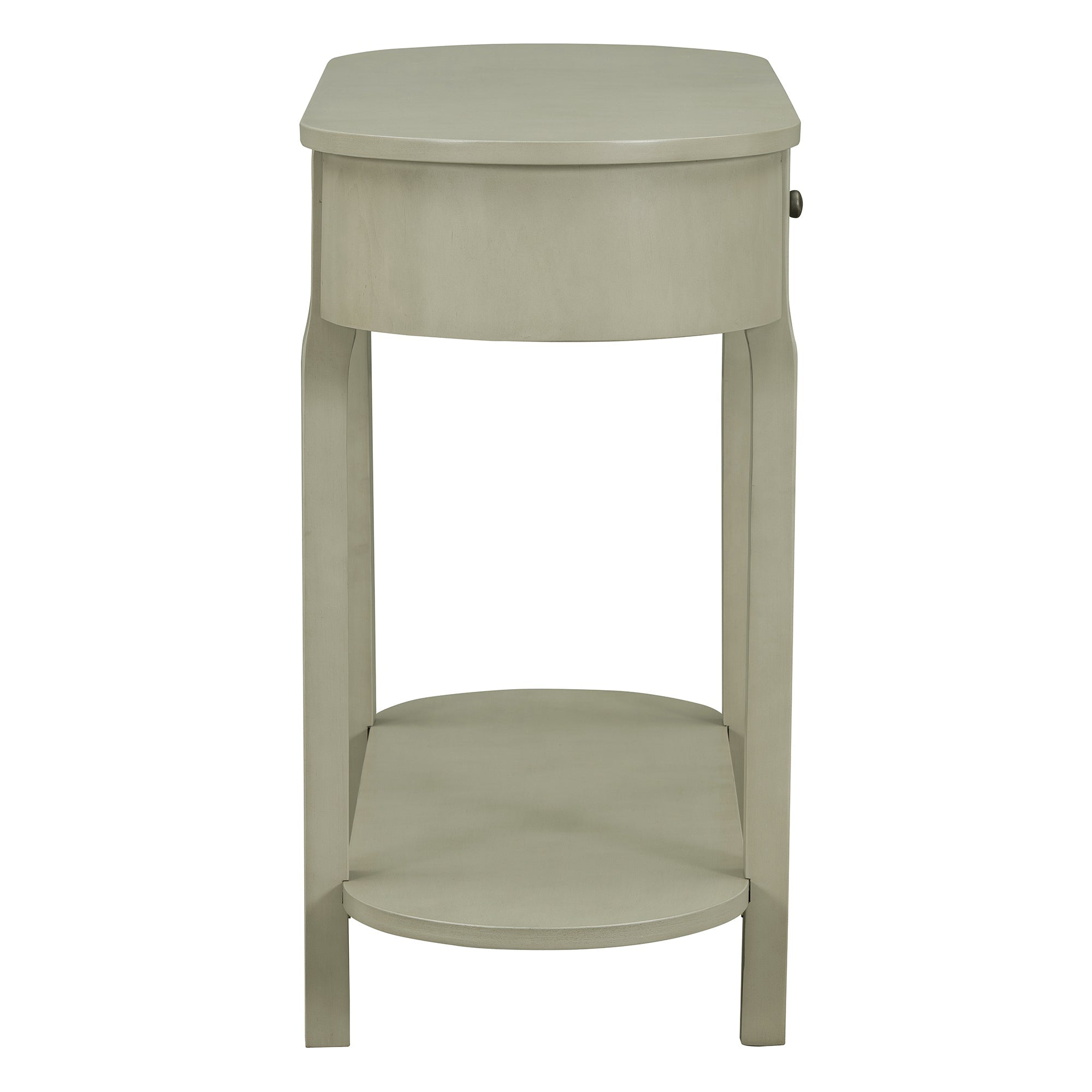TREXM Elegant Retro Console Table with Curved Design and Smooth Glaze for Entryways, Living Rooms and hallways (Grey)
