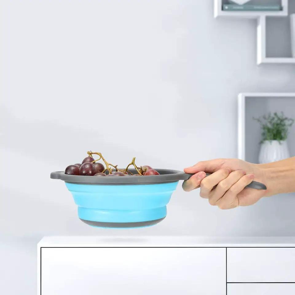 🥦 Foldable Silicone Colander – Space-Saving Strainer