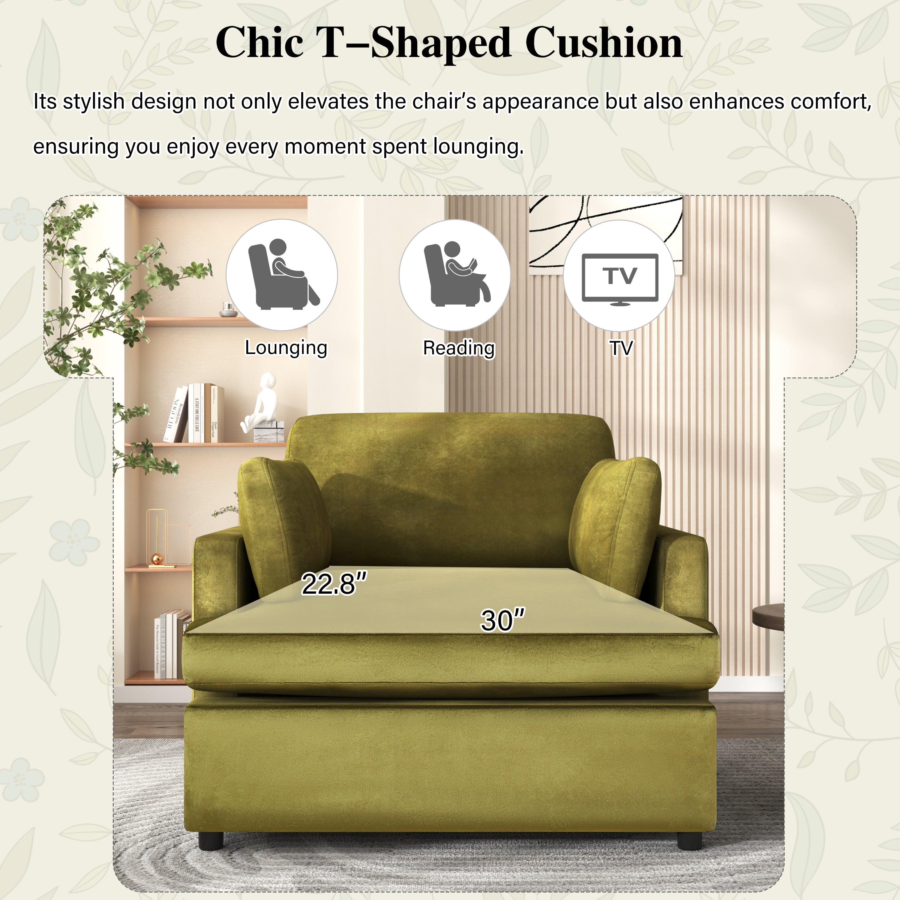 Mirod Oversized Accent Chair - Comfortable Armrest Cushions, Versatile Neutral Style, Elegant Design, Durable Frame