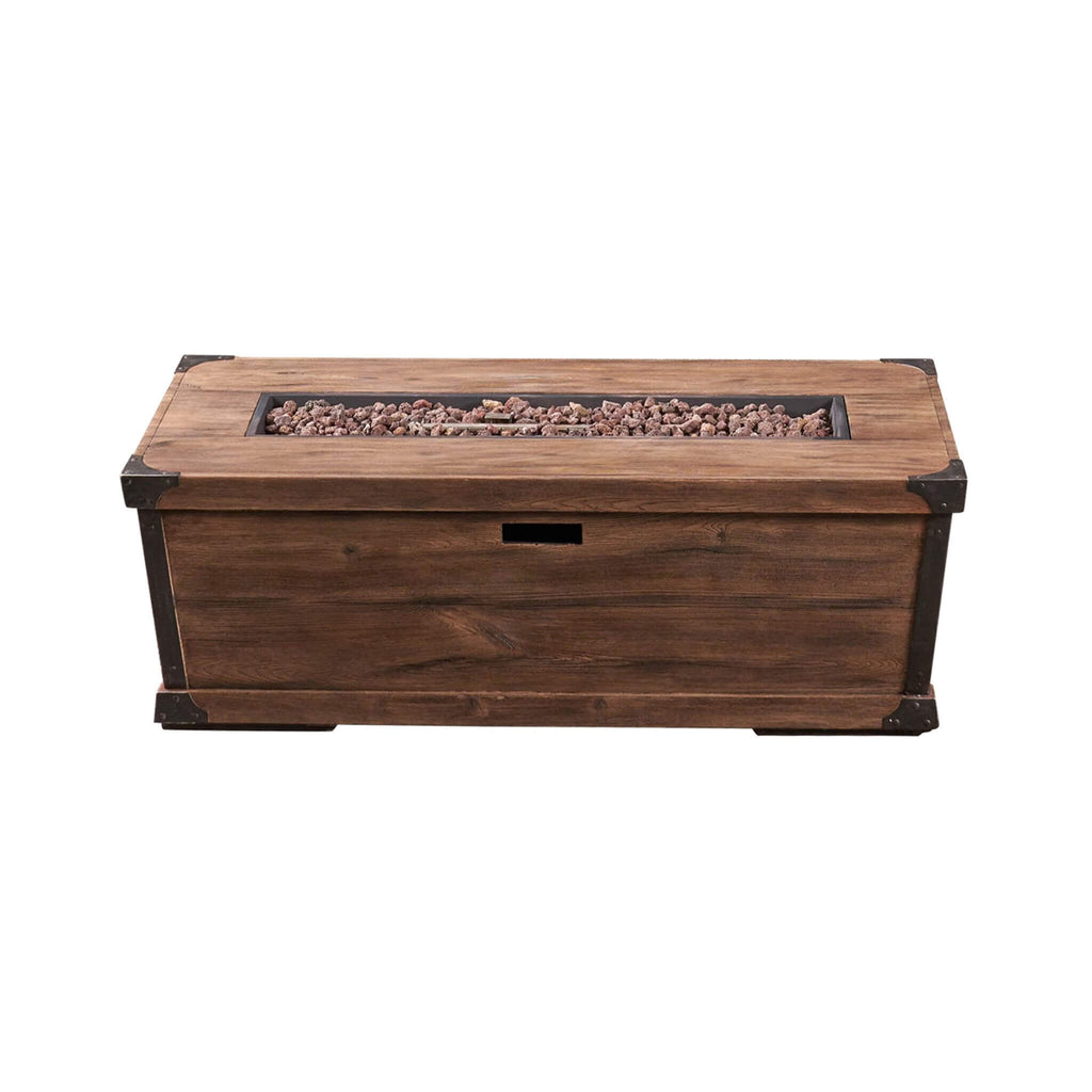 56" Outdoor 50K BTU Wood Pattern Rectangle Gas Burning Fire Pit (SAK43681)