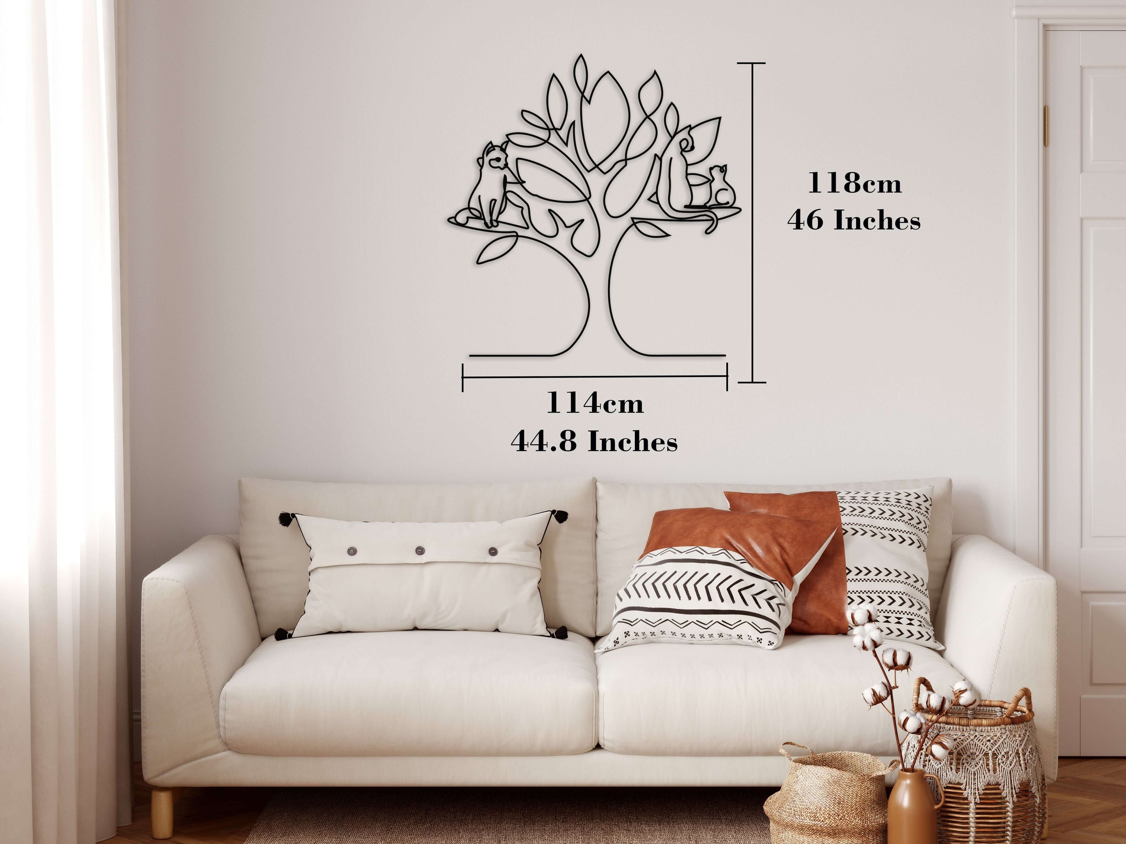 Cat Family Panel Metal Wall Art