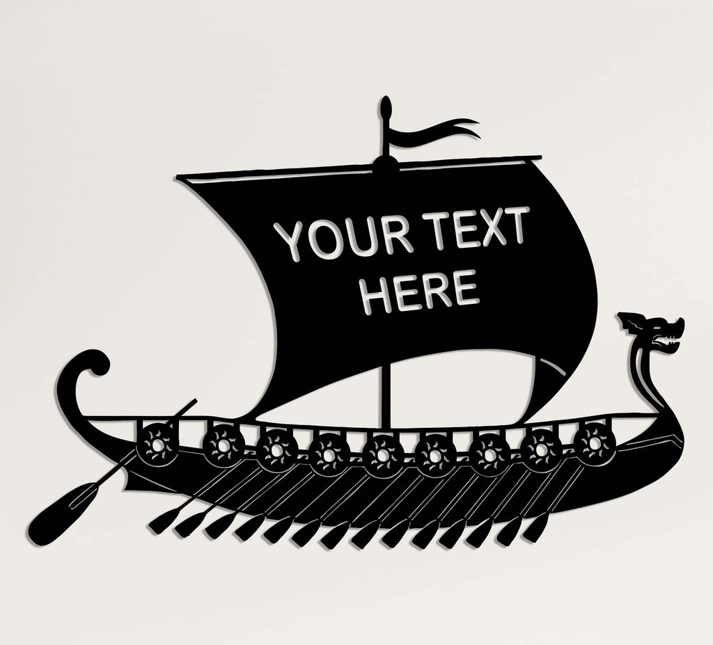 Personalized Viking Ship Metal Wall Art