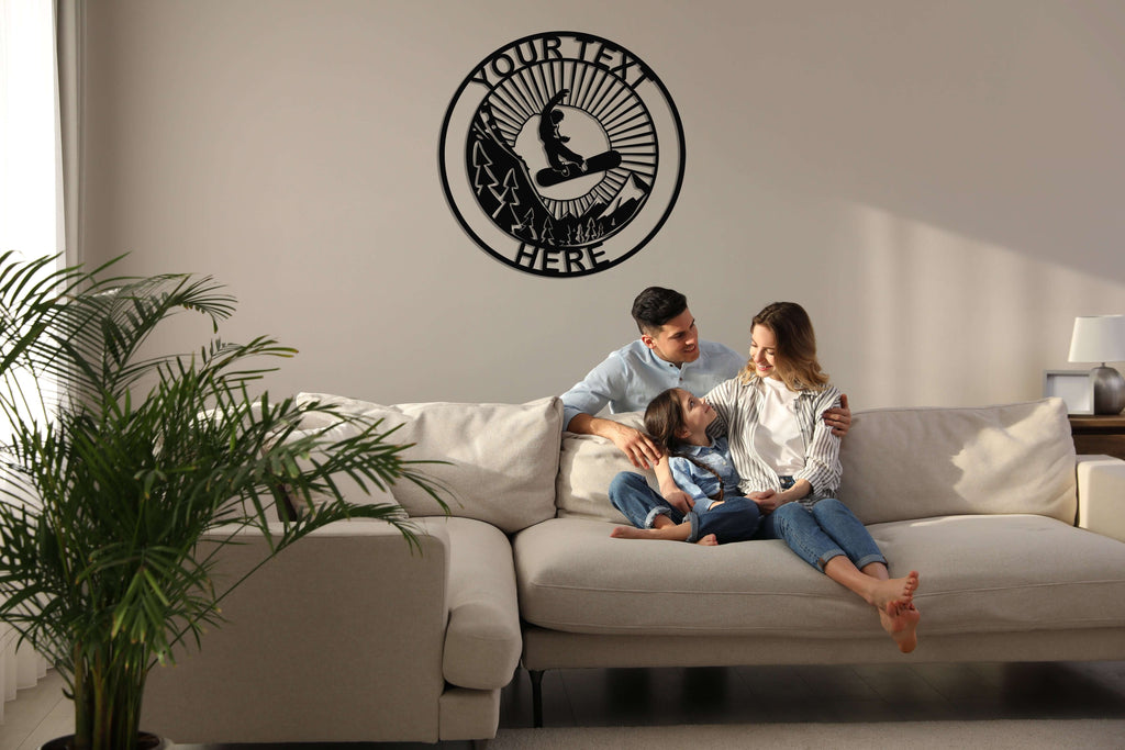 Personalized Snowboarder Metal Wall Art