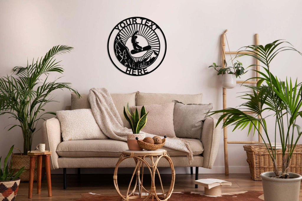 Personalized Snowboarder Metal Wall Art
