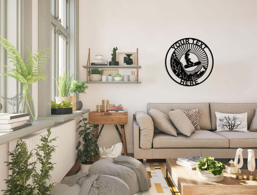 Personalized Snowboarder Metal Wall Art