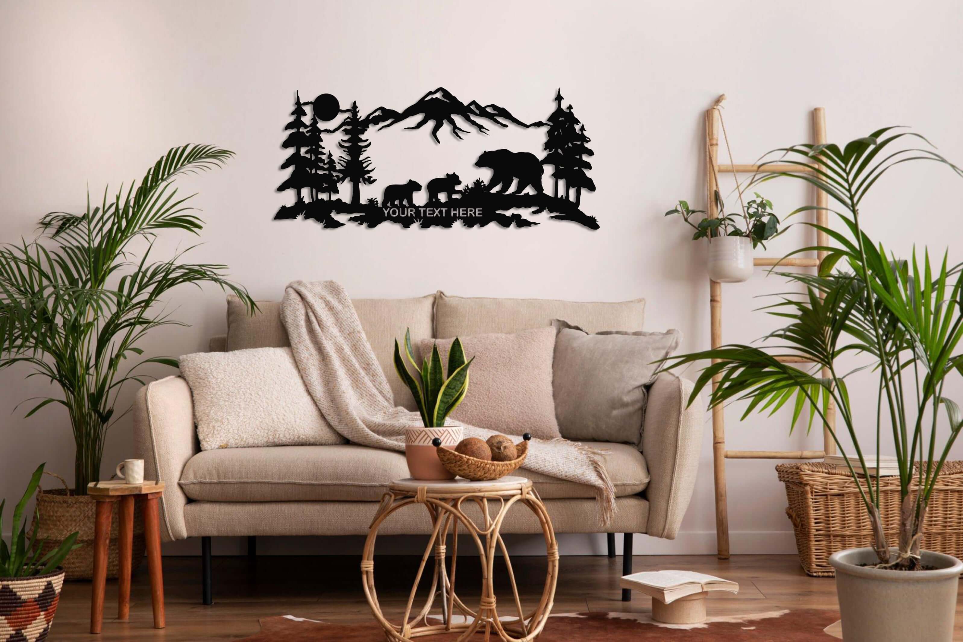 Personalized Bear Family Metal Wall Art