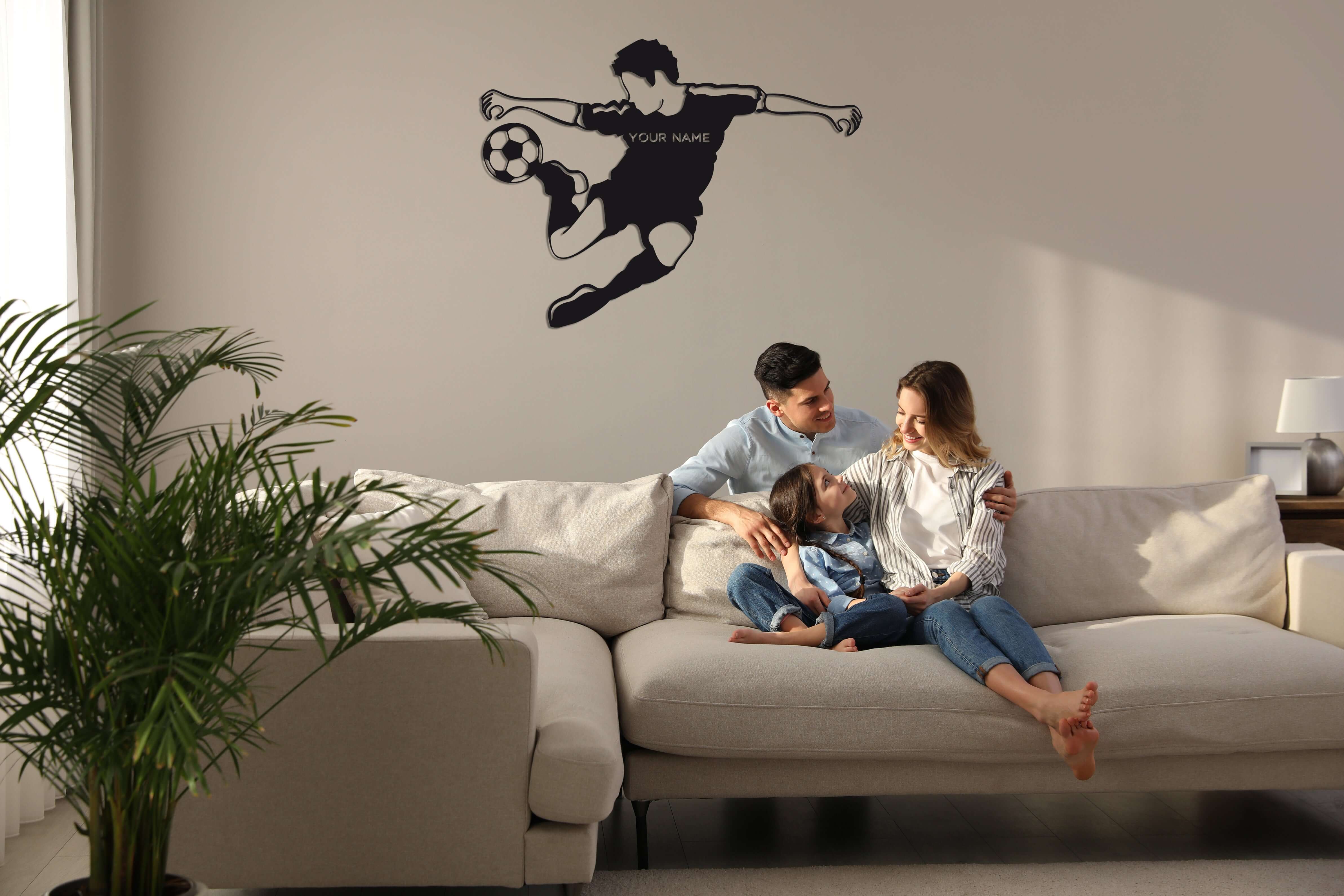 Personalized Football Player Metal Wall Art