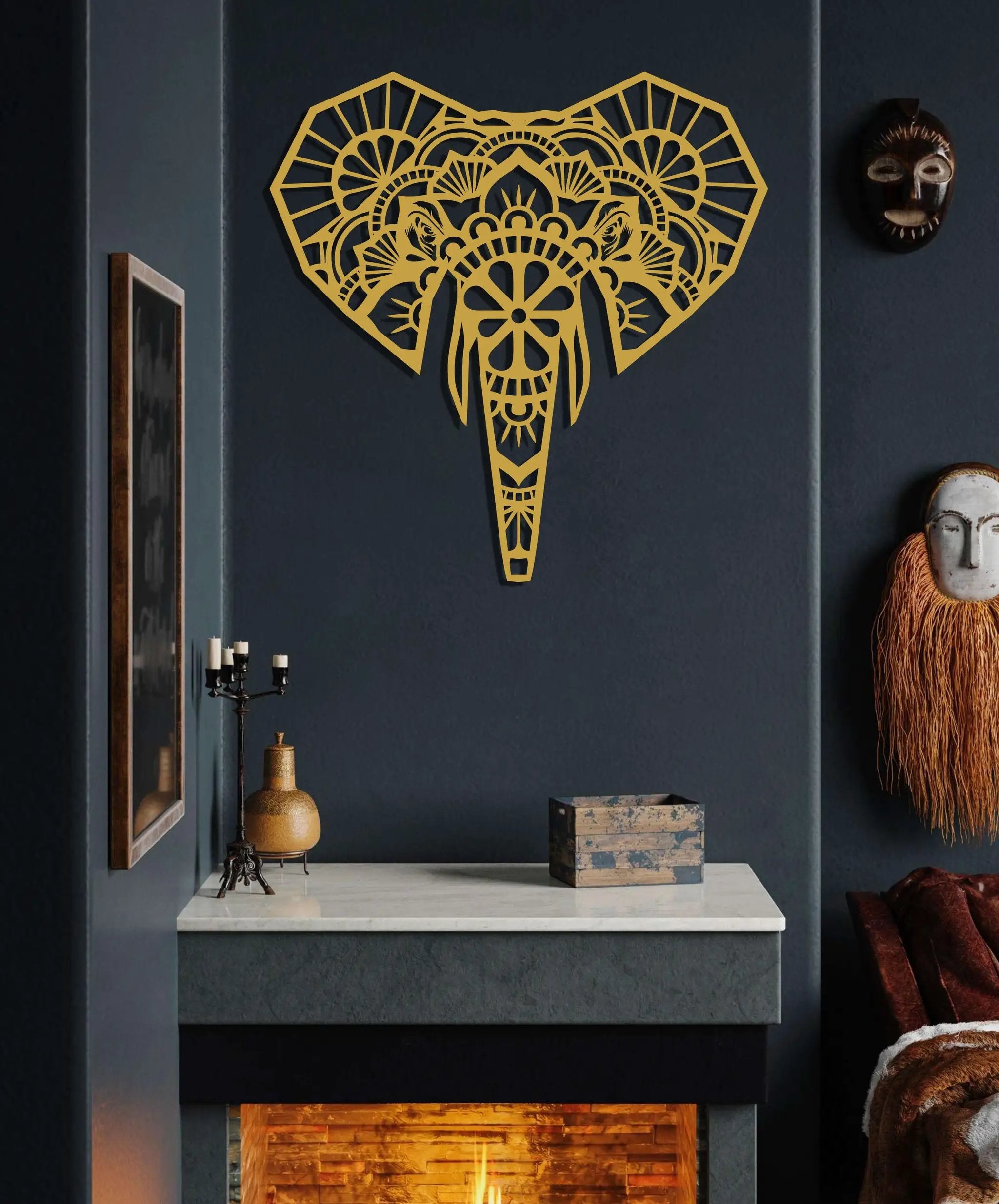 Mandala Elephant  Metal Wall Art