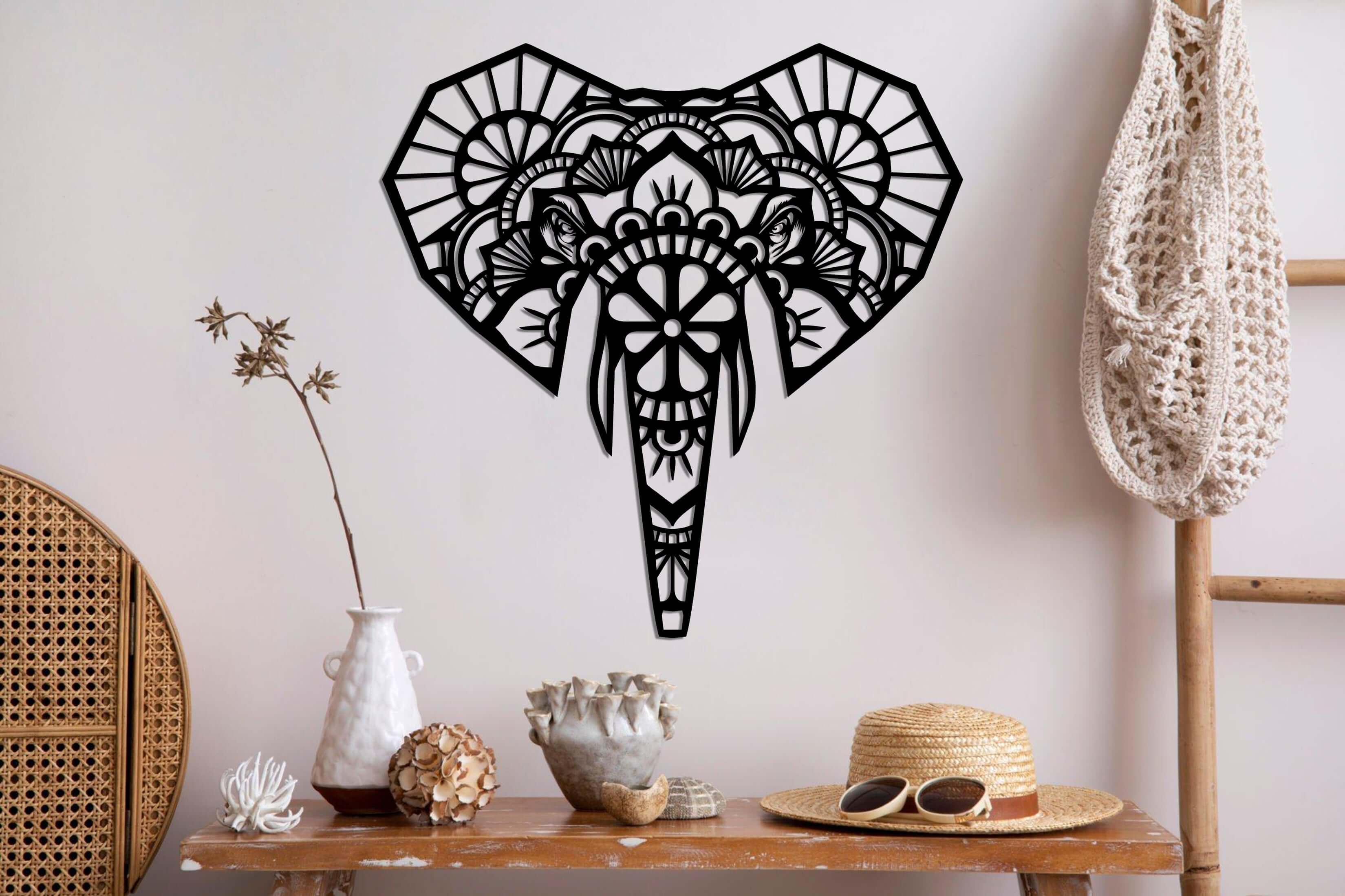Mandala Elephant  Metal Wall Art