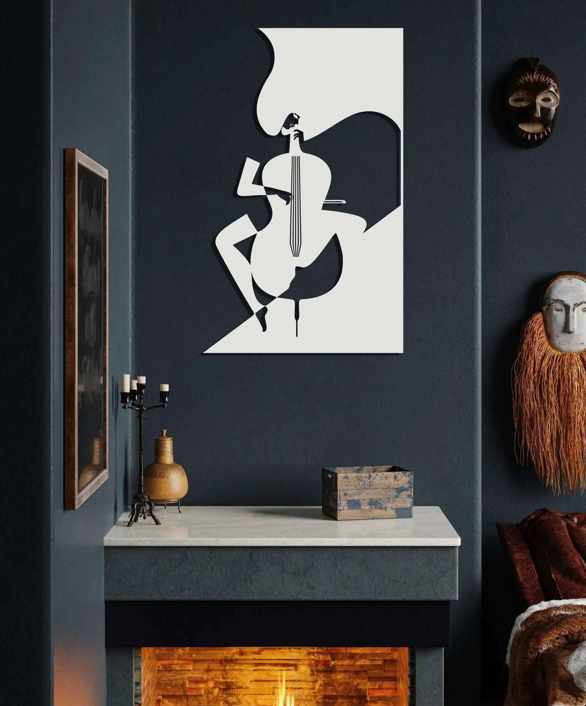Cello Metal Wall Art