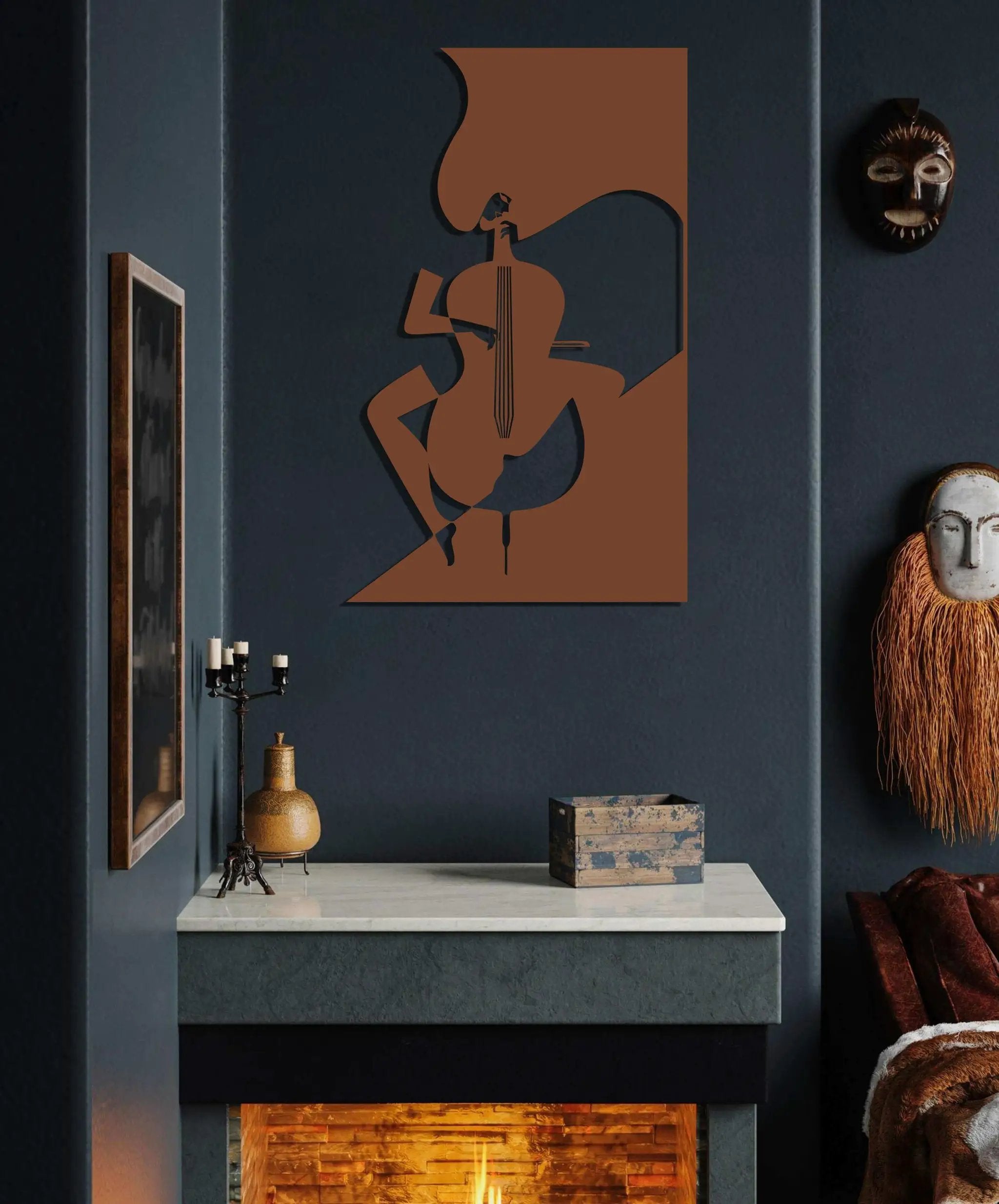 Cello Metal Wall Art