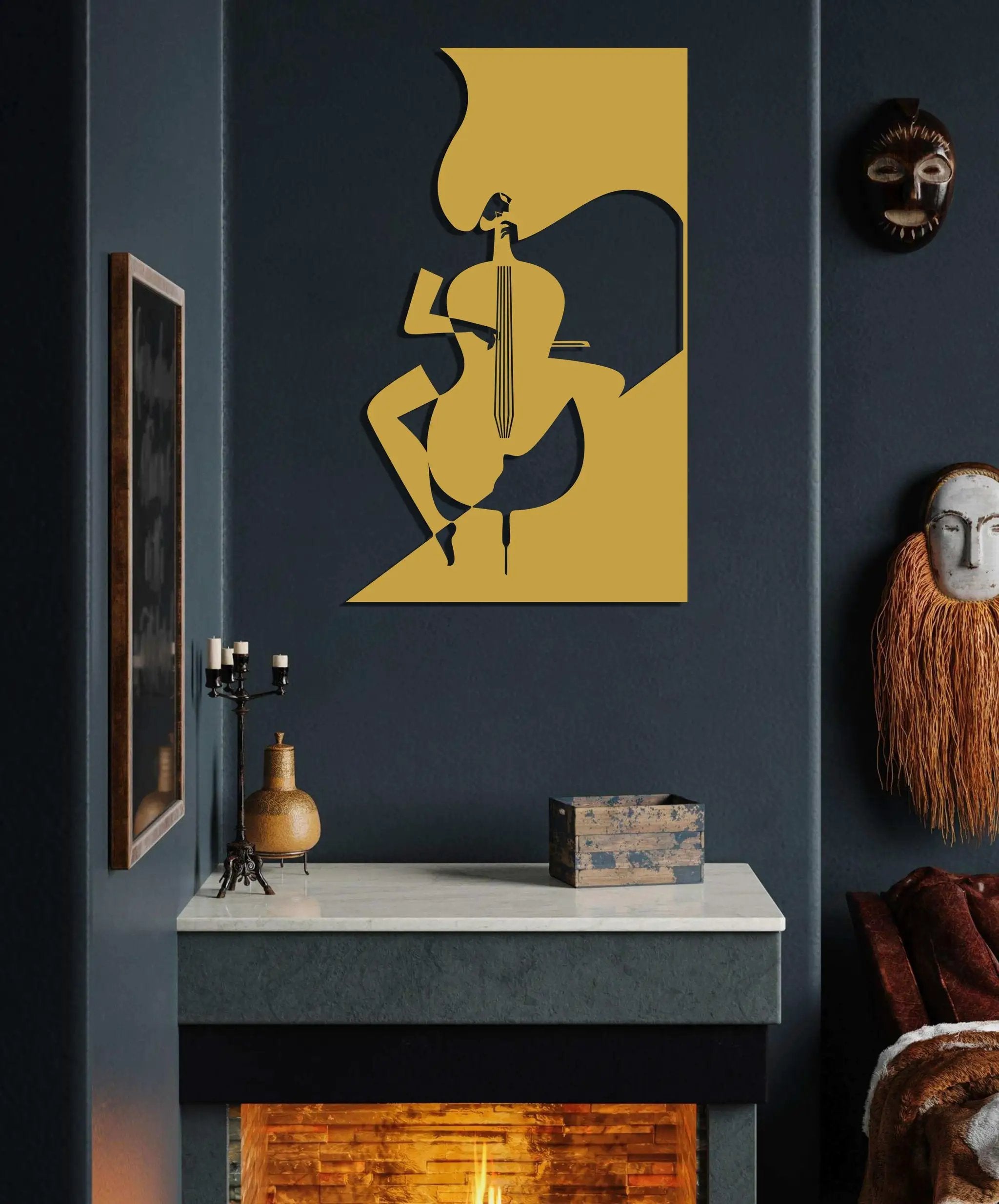 Cello Metal Wall Art