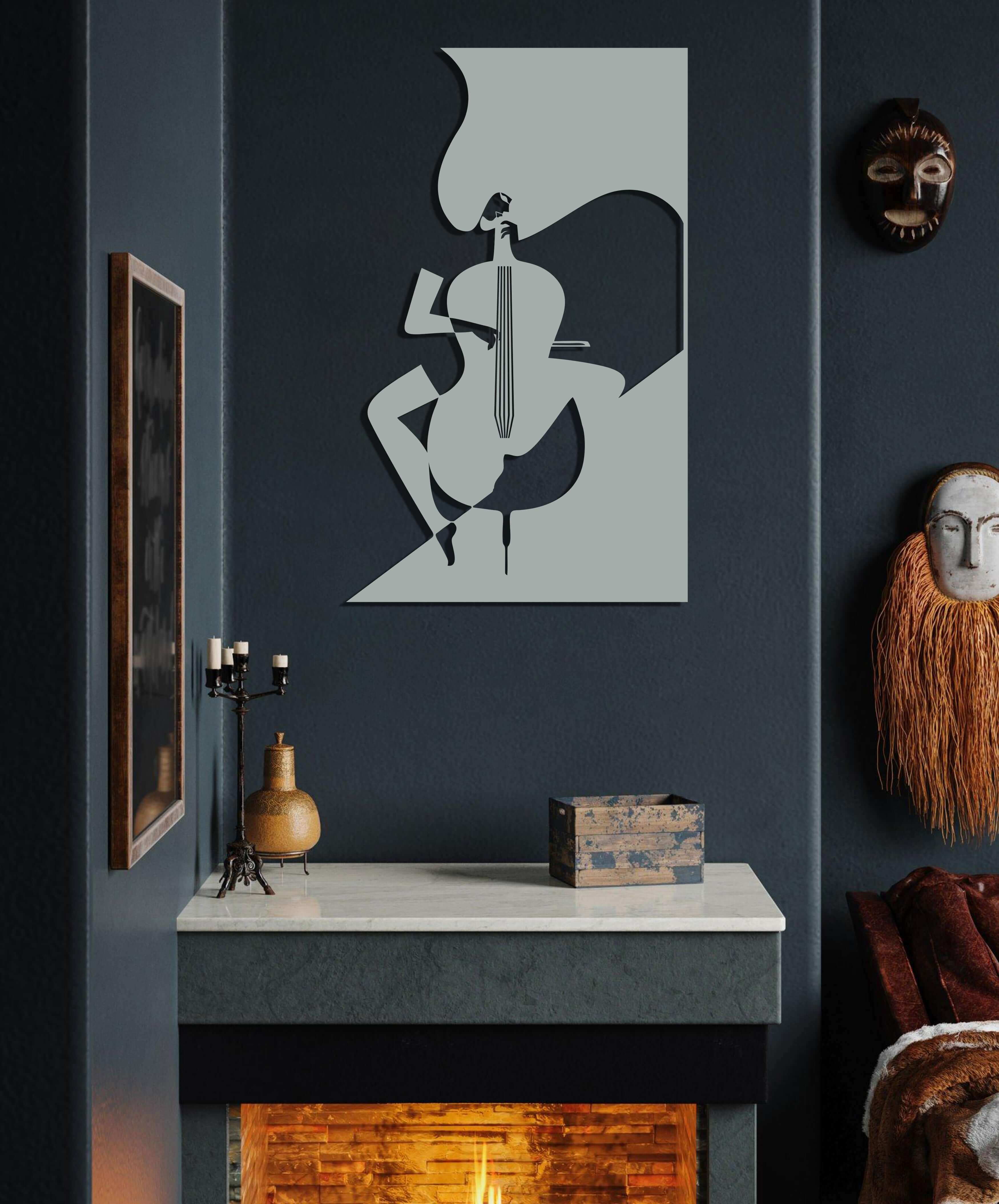 Cello Metal Wall Art