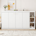 Twin Size Murphy Bed with Bookshelf, White
