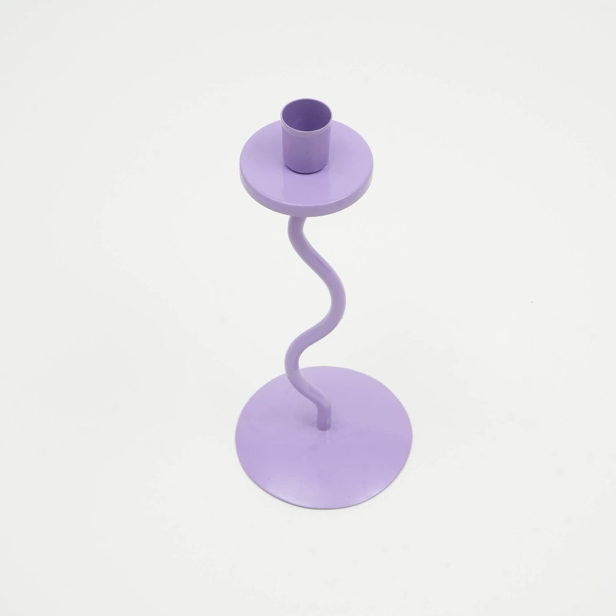 Home Décor Groovy Glow Lilac Candle Holder - Stylish 4x10 Inch Decorative Candle Holder for Living Room & Home Accents