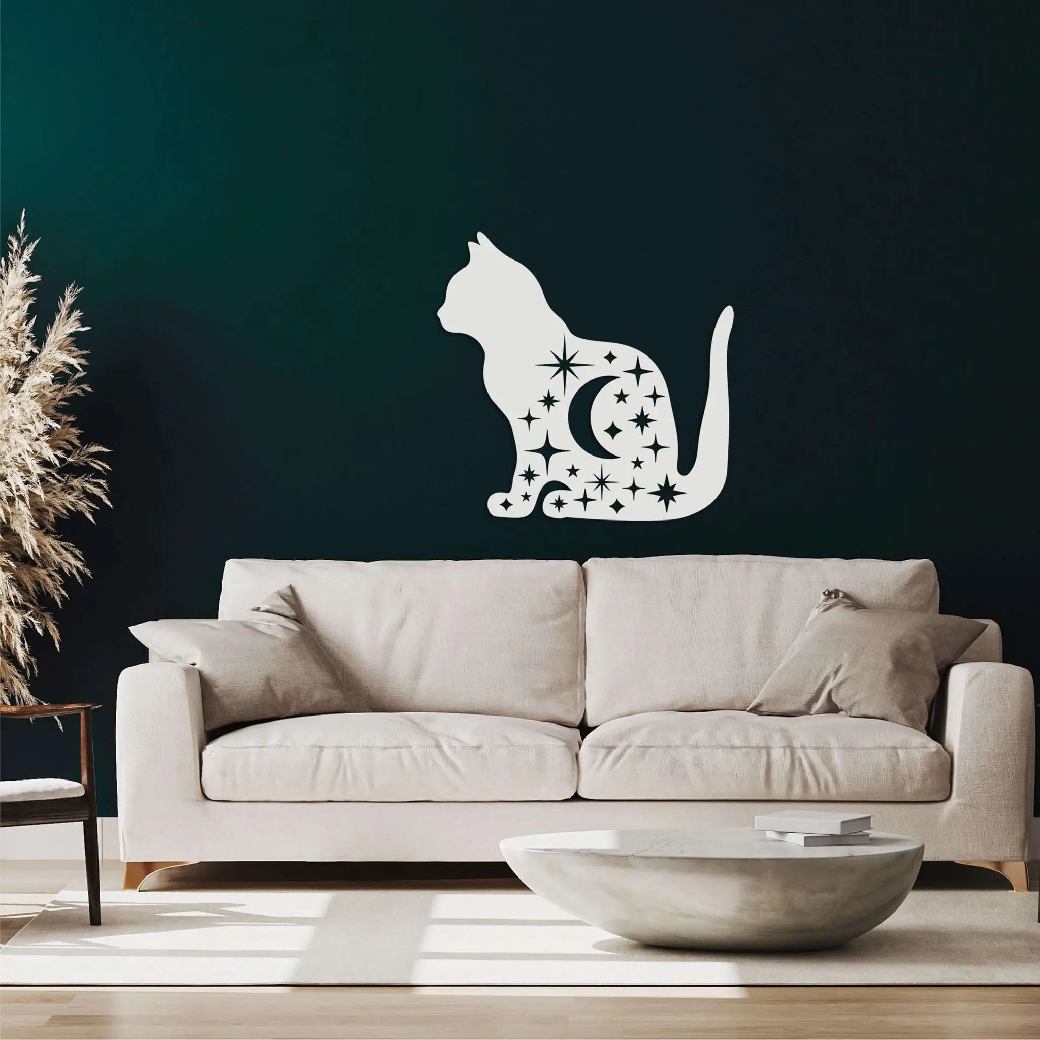 Moon Cat Metal Wall Art