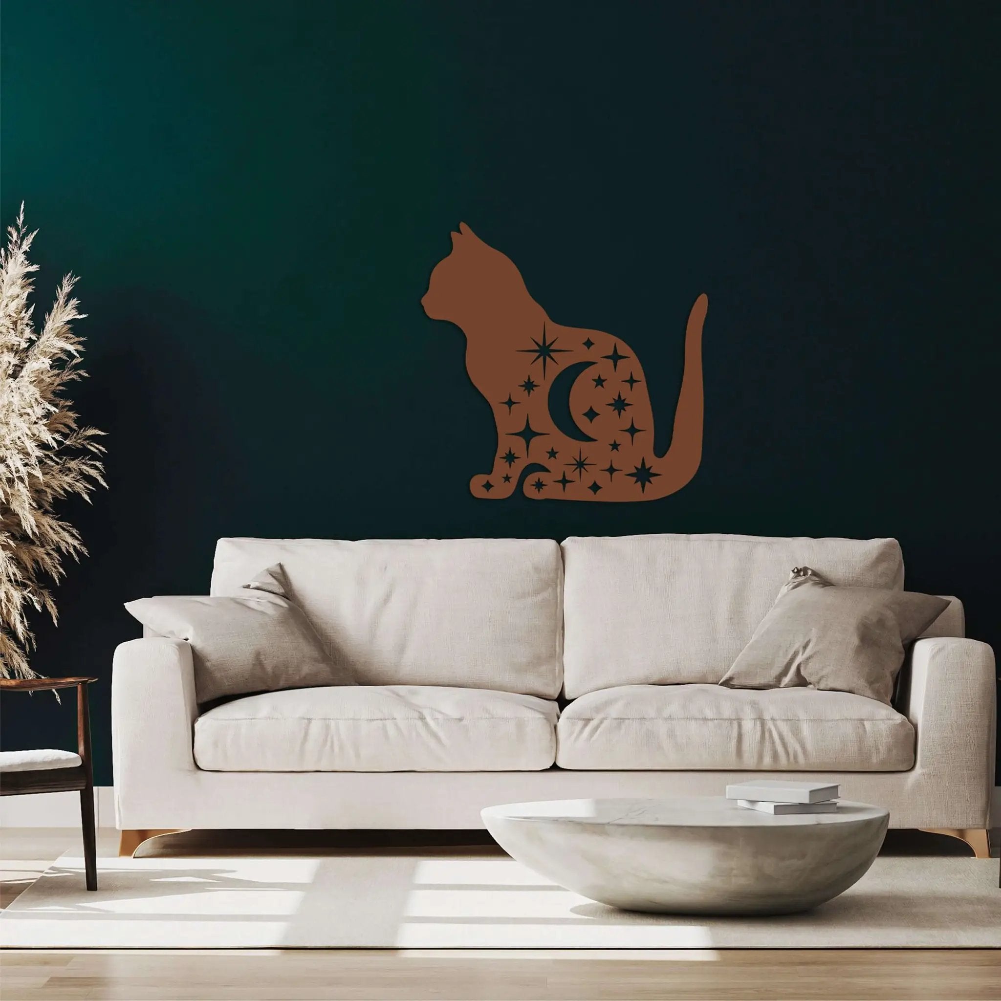 Moon Cat Metal Wall Art
