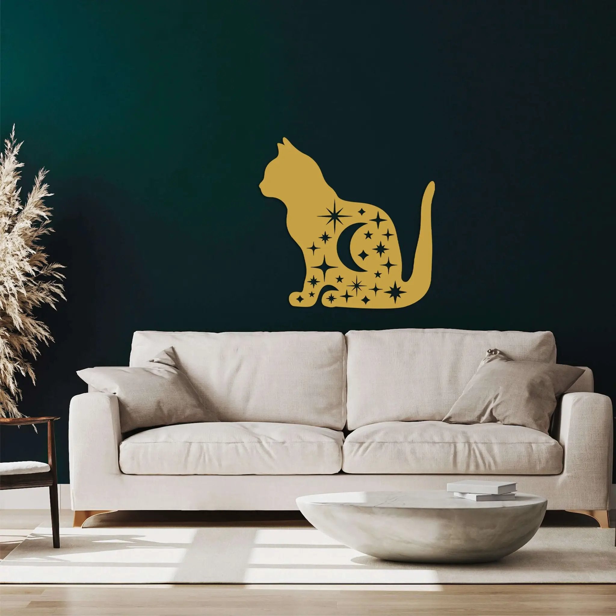Moon Cat Metal Wall Art
