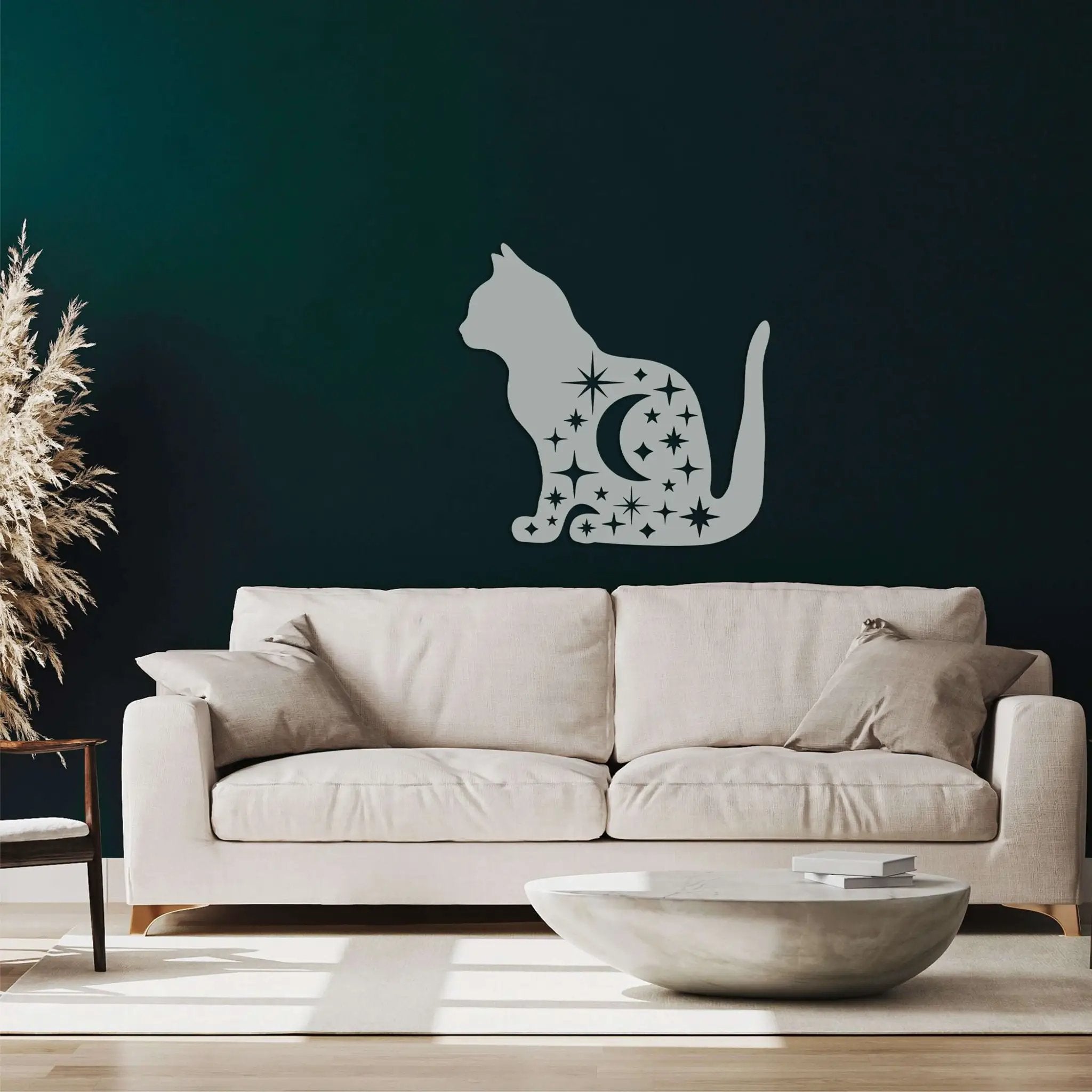 Moon Cat Metal Wall Art
