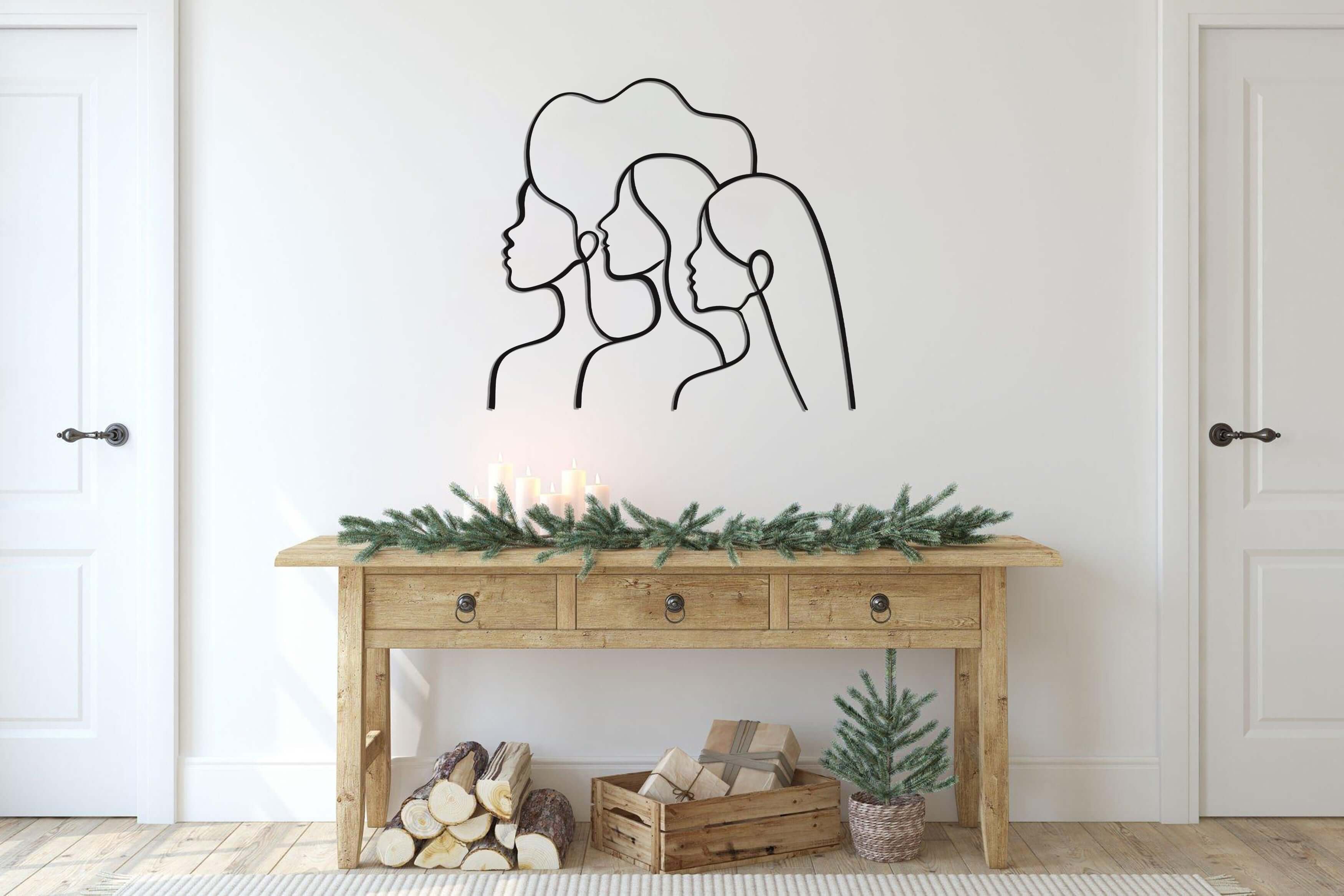 Girls in Order Metal Wall Art