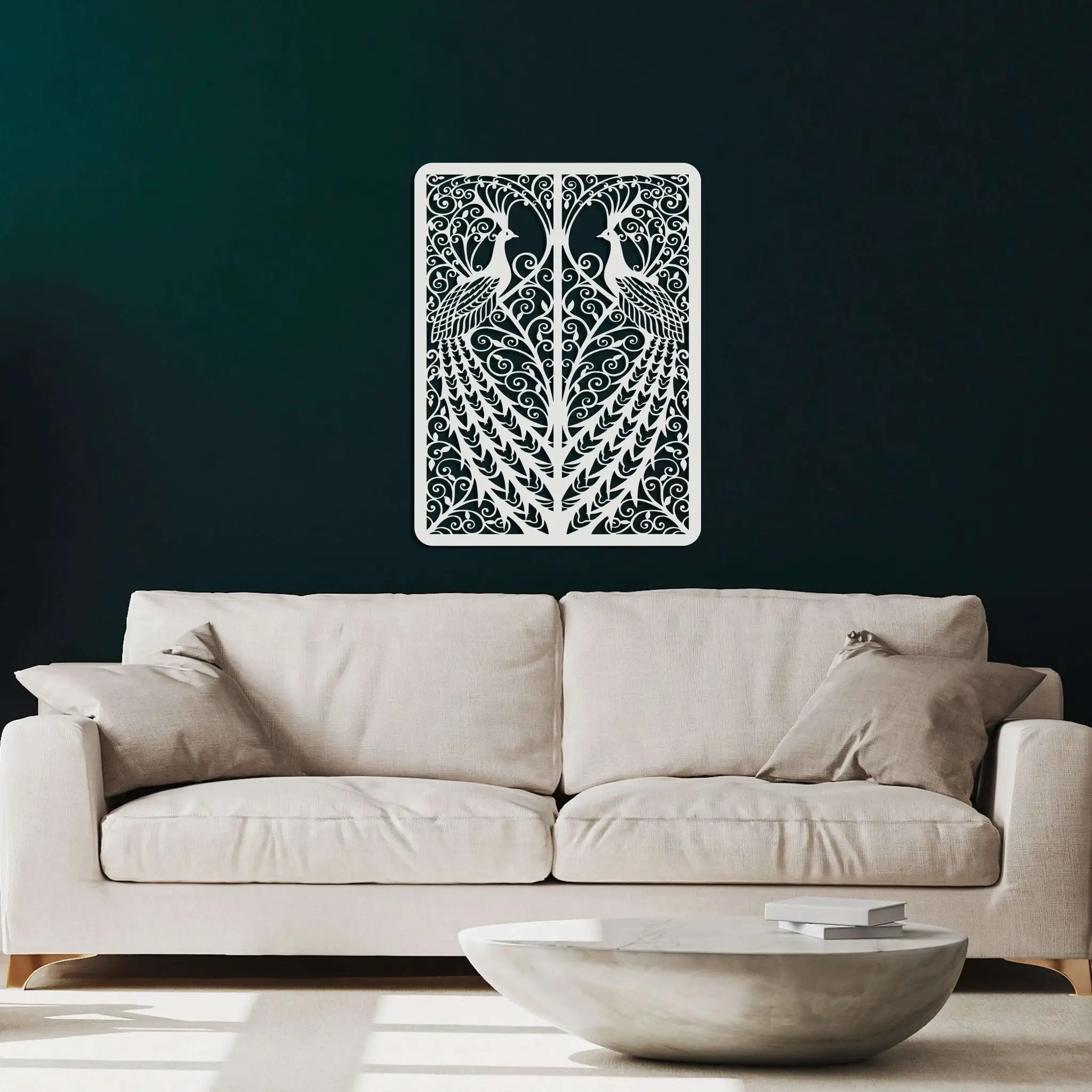 Playing Cards Peacock Metal Wall Art