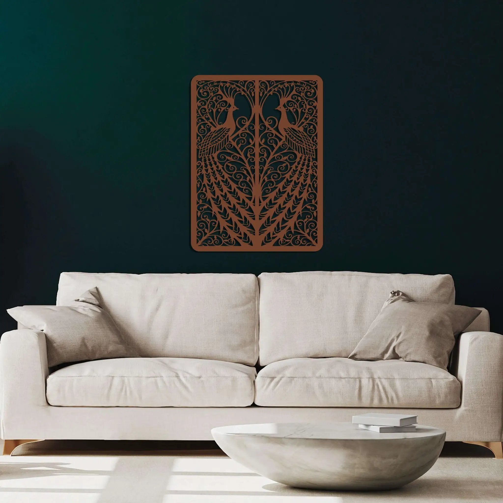 Playing Cards Peacock Metal Wall Art