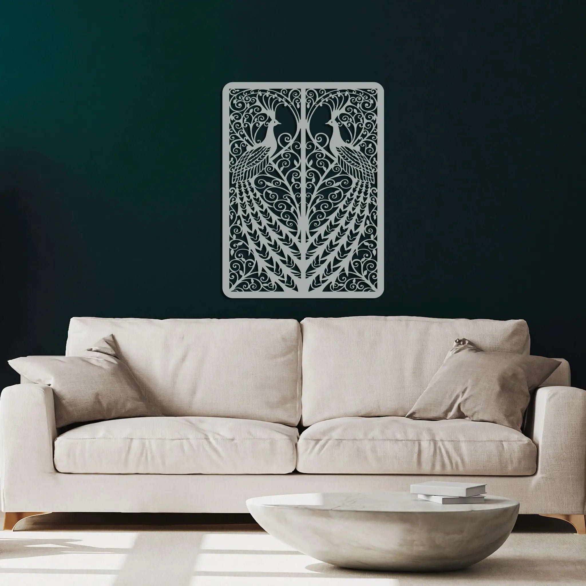 Playing Cards Peacock Metal Wall Art