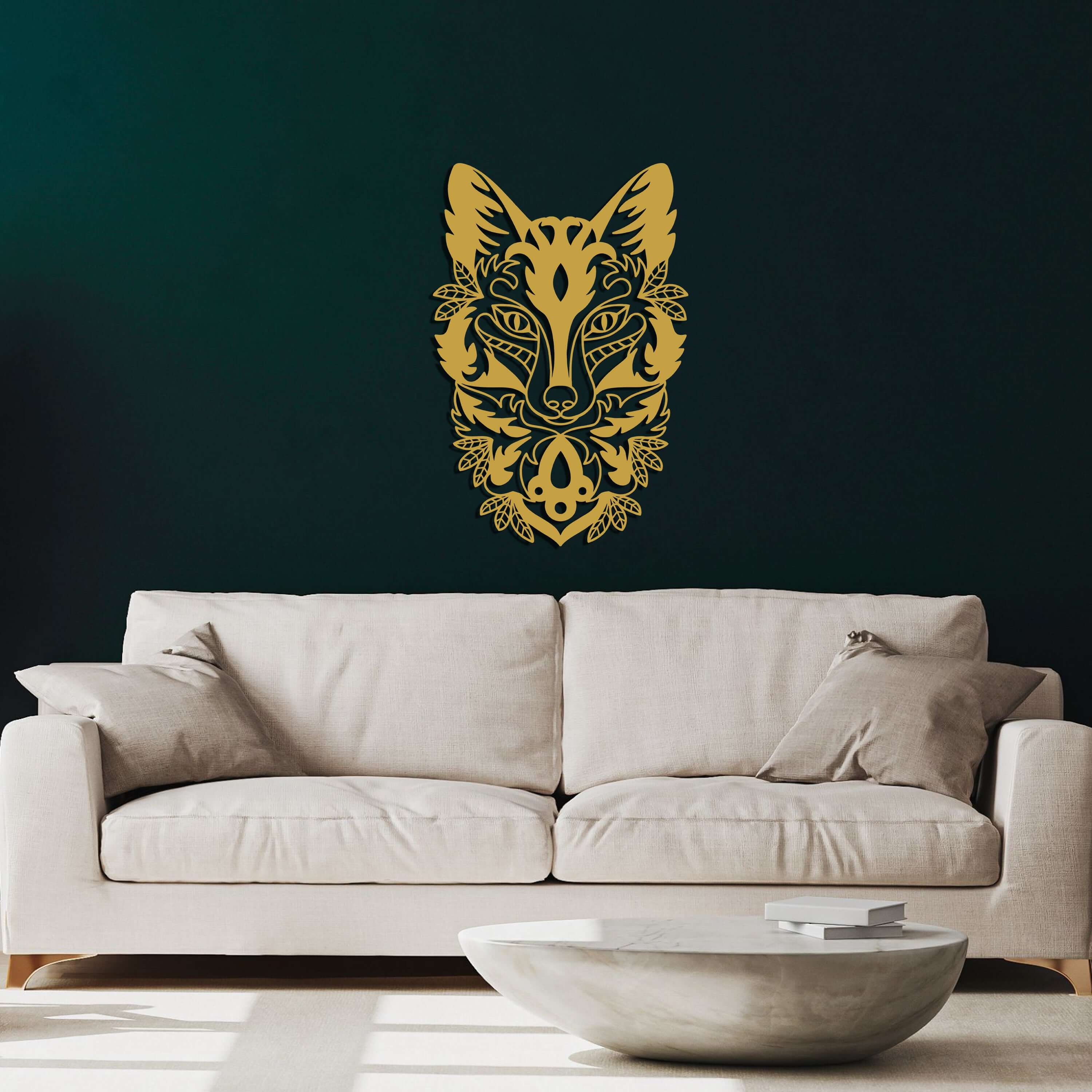 Traditional Wolf Metal Wall Art