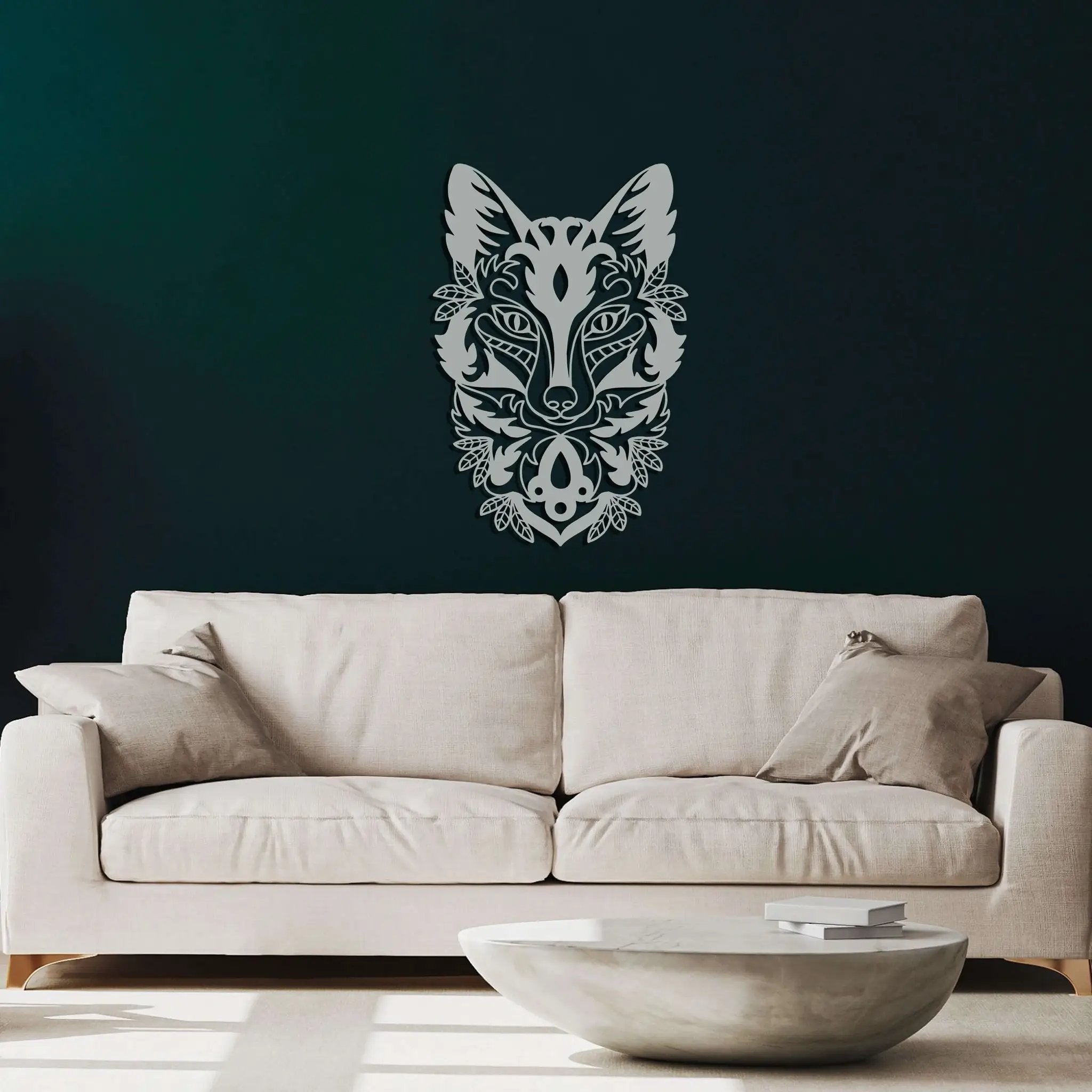 Traditional Wolf Metal Wall Art