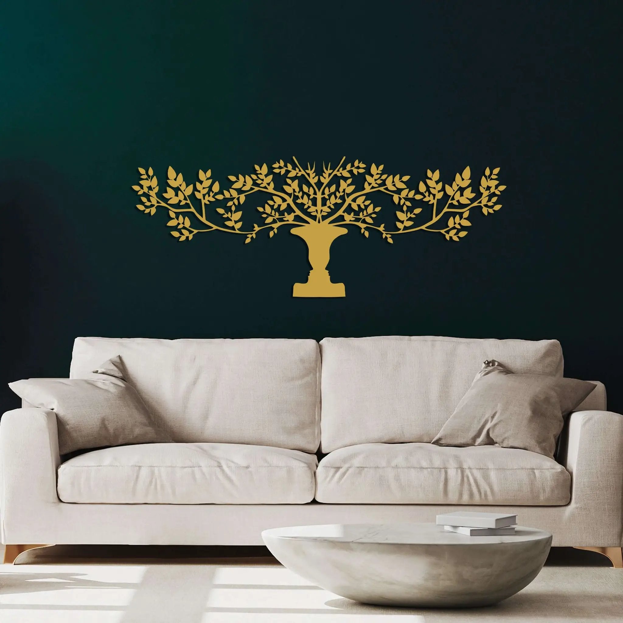 Tree With Vase Metal Wall Art