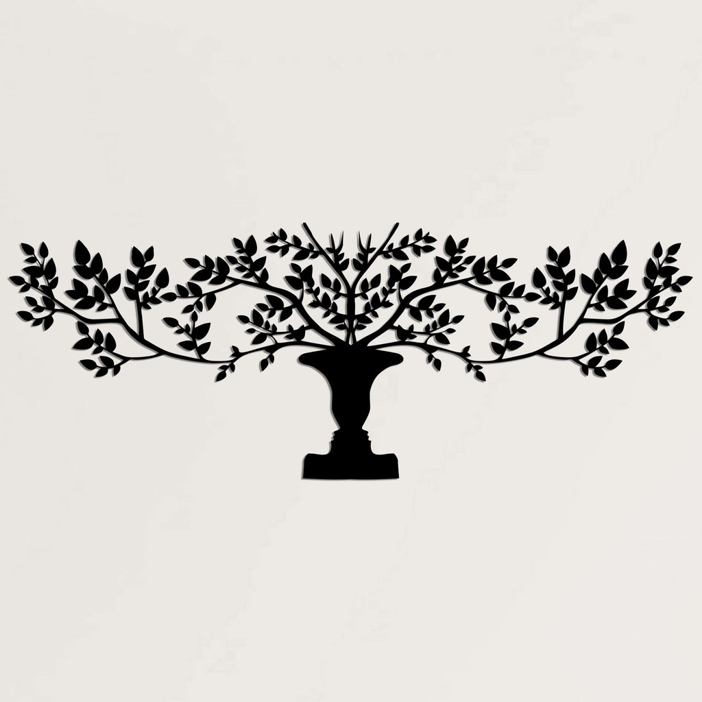 Tree With Vase Metal Wall Art