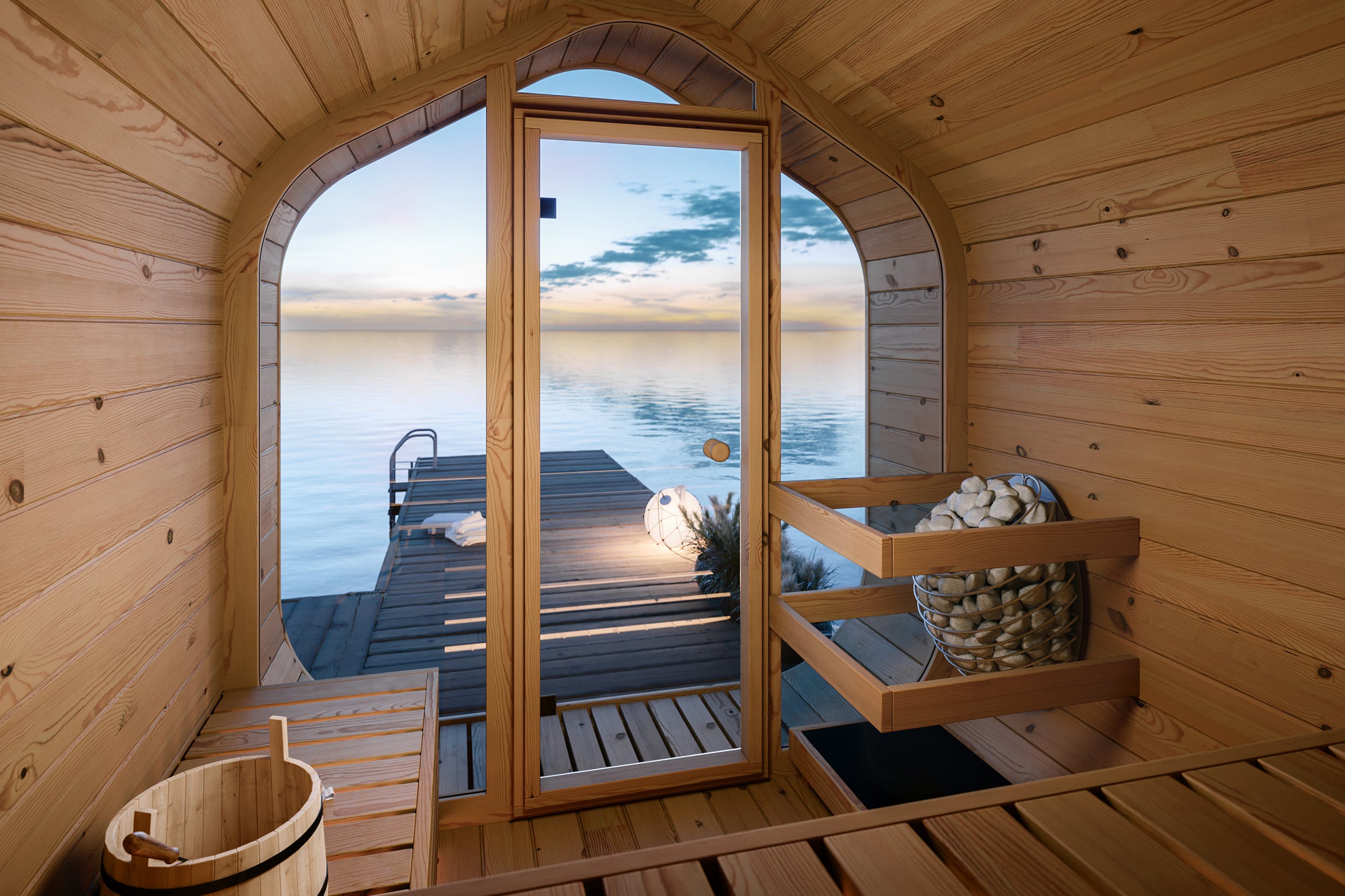 SAUNA EVOLUTION® Barrel Sauna Serenity Nature Air 8