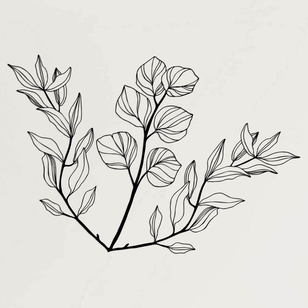 Triple Leaves Metal Wall Art