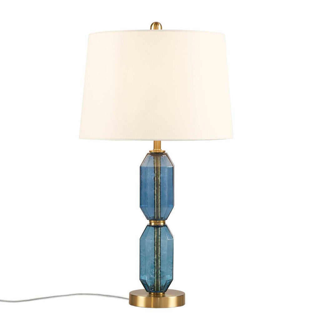 Faceted Blue Glass Table Lamp Blue See below