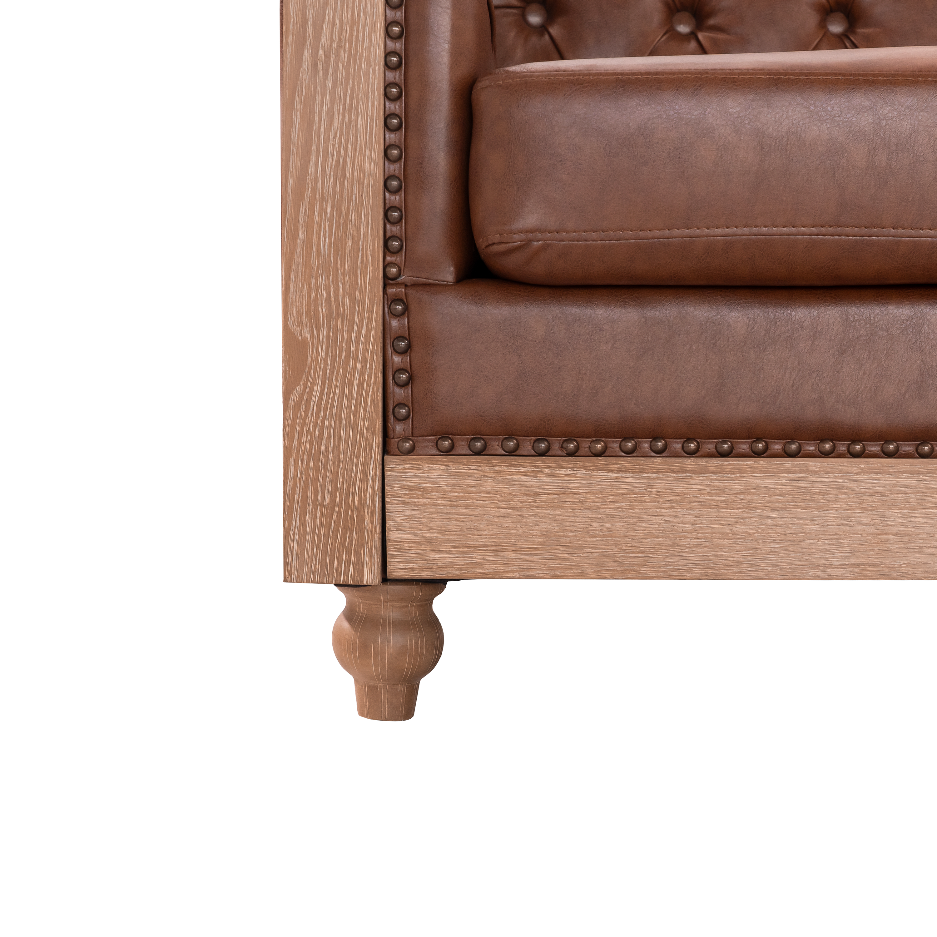 Mirod Comfy Large Sectional Sofa with Wooden Legs, Retro Style for Living Room