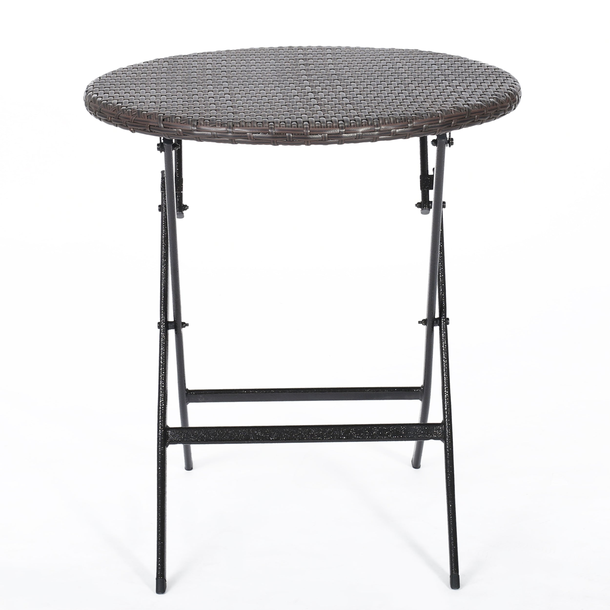 Outdoor 3-Piece Bistro Set with Water Resistant Cushions and 2 Chairs, Brown Multi