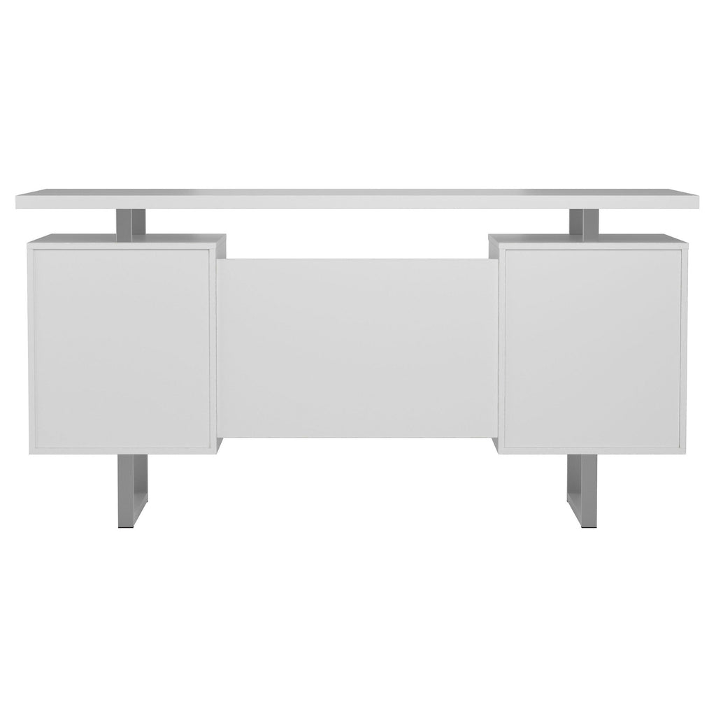 Jensen White High Gloss 2-Drawer Computer Desk