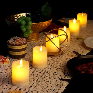 Battery Candles 2x2.8 in tall, set of 6, warm yellow LED by JHY DESIGN