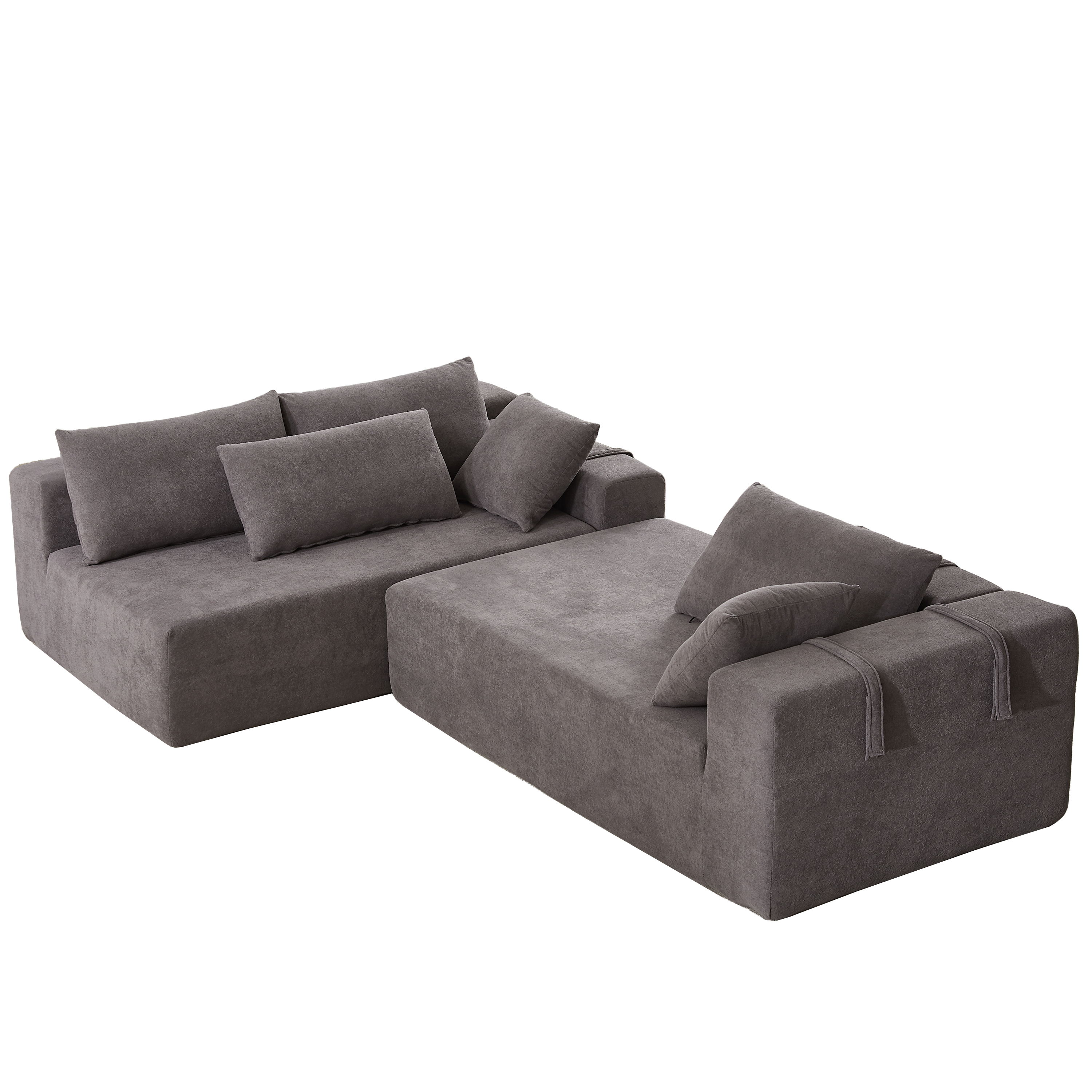 Modern Chenille Upholstered Sectional Sofa Couch Set,Modular 108' L Shaped Sectional Living Room Sofa Set With 6 Pillows,Free Combination Sofa Couch for Living Room,Bedroom(Left Chaise)