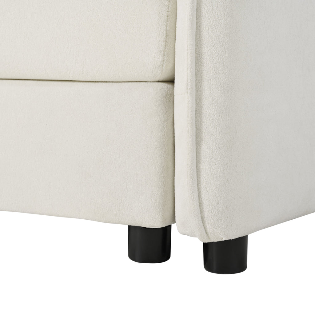 Oversized Deep Seat Sectional Sofa, Green Modern Chenille Cloud Couch, Large 3 Seater Modular Sofa with 3 Pillows for Living Room Bedroom Apartment Office,DIY Combination,Beige