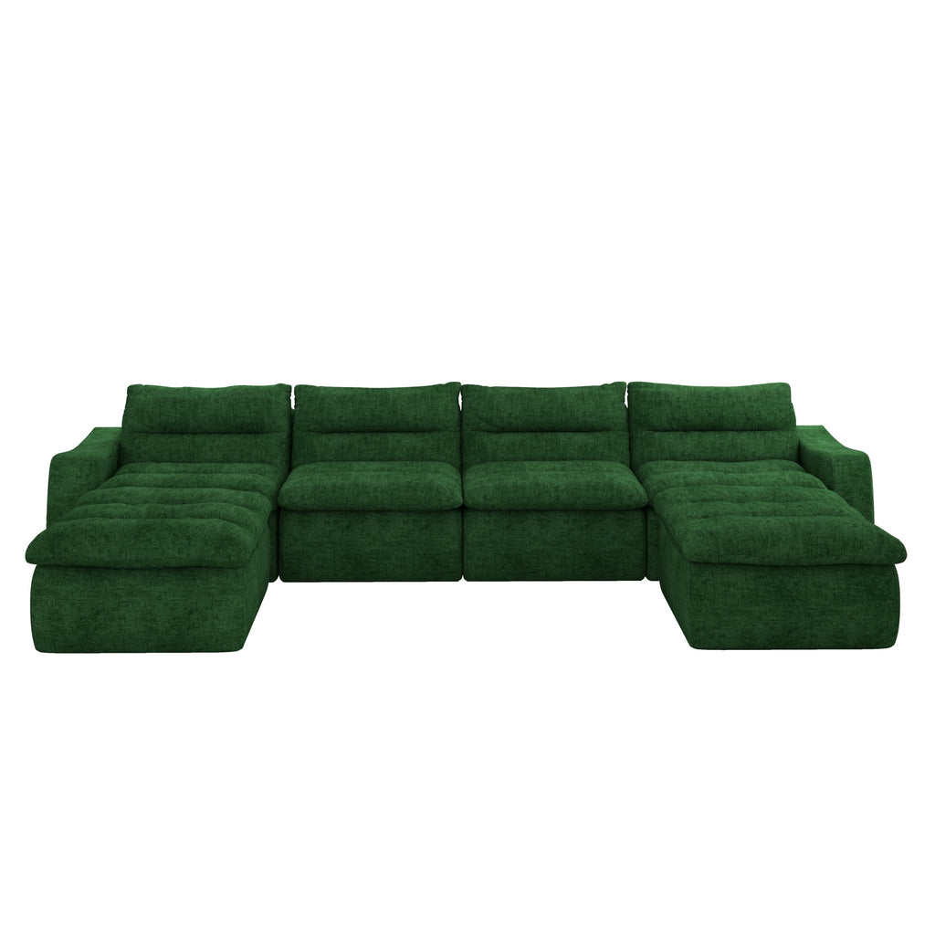 Compression combined sofa, modern lazy style combined sofa, comfortable beanbag sofa, can be combined at will, no need to assemble, suitable for living room-Green
